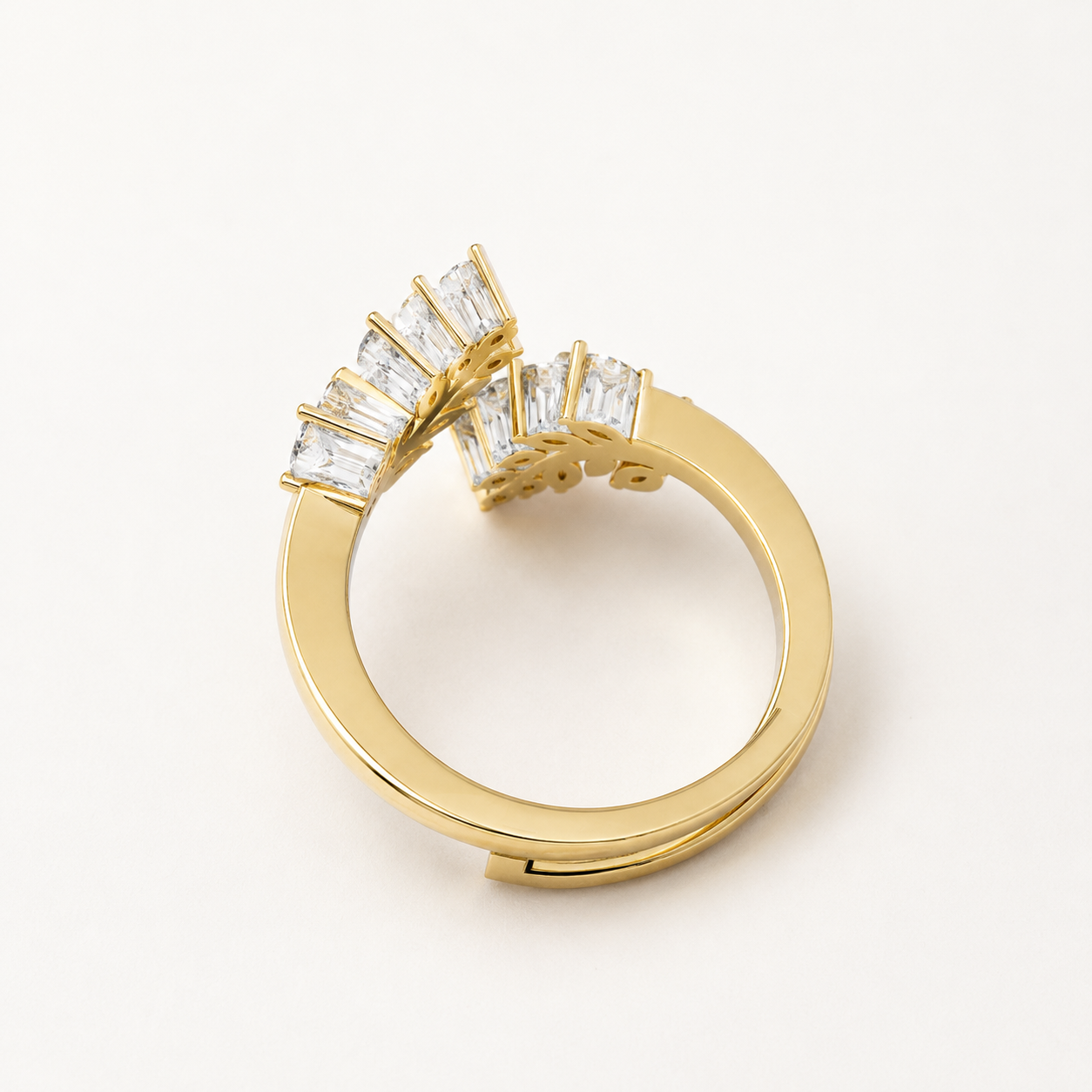 0.240 CT Marquise Diamond Leaf Open Ring in Yellow Gold, White Gold & Rose Gold - view 2