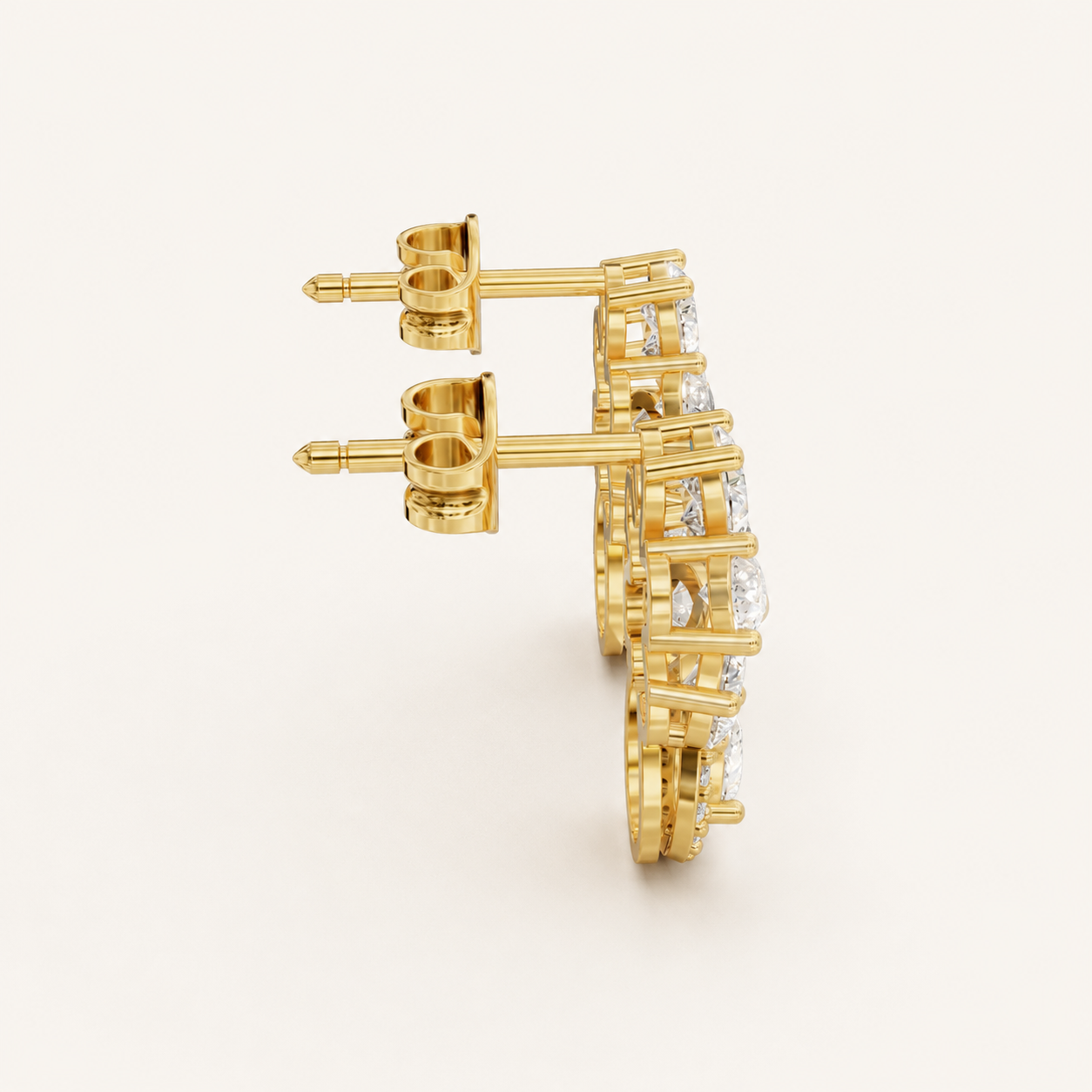 2.16 CT Pear Diamond Floral Drop Earrings in Yellow Gold, White Gold & Rose Gold - view 2