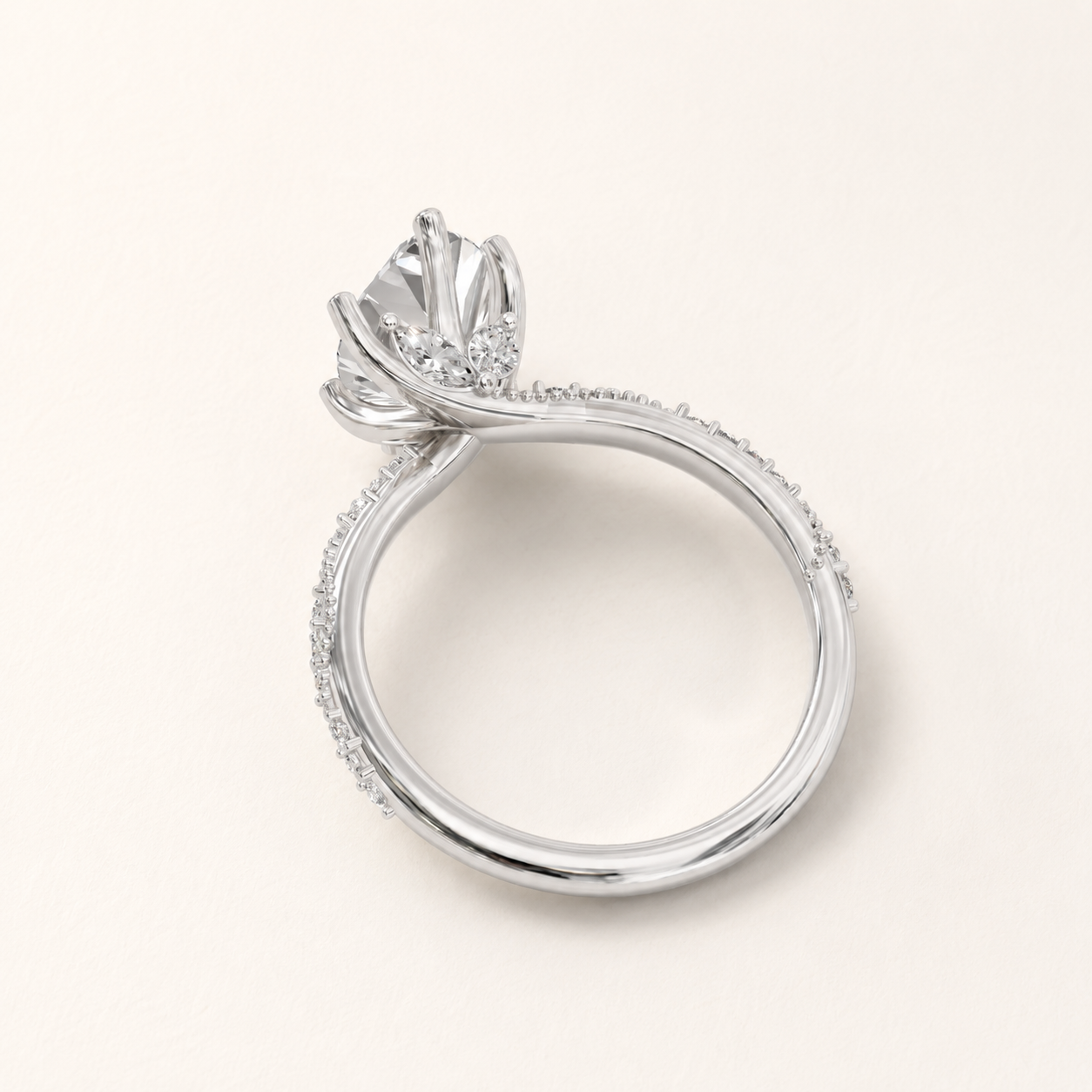 2.30 CT Marquise Cut Diamond Twist Ring in White Gold, Yellow Gold & Rose Gold - view 2