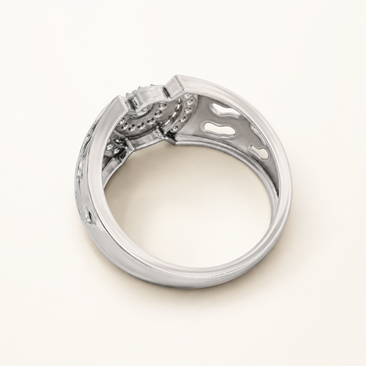 0.180 CT Round Lab-Grown Diamond Men’s Ring in Yellow Gold, White Gold & Rose Gold - view 2