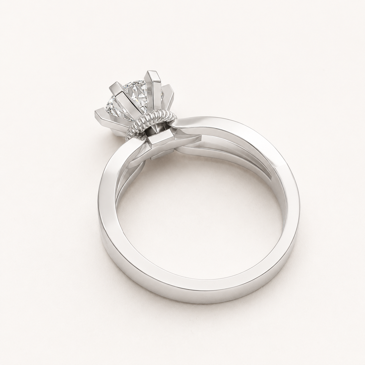 1.26 CT Round Lab-Grown Diamond Solitaire Ring in Yellow Gold, White Gold & Rose Gold - view 2