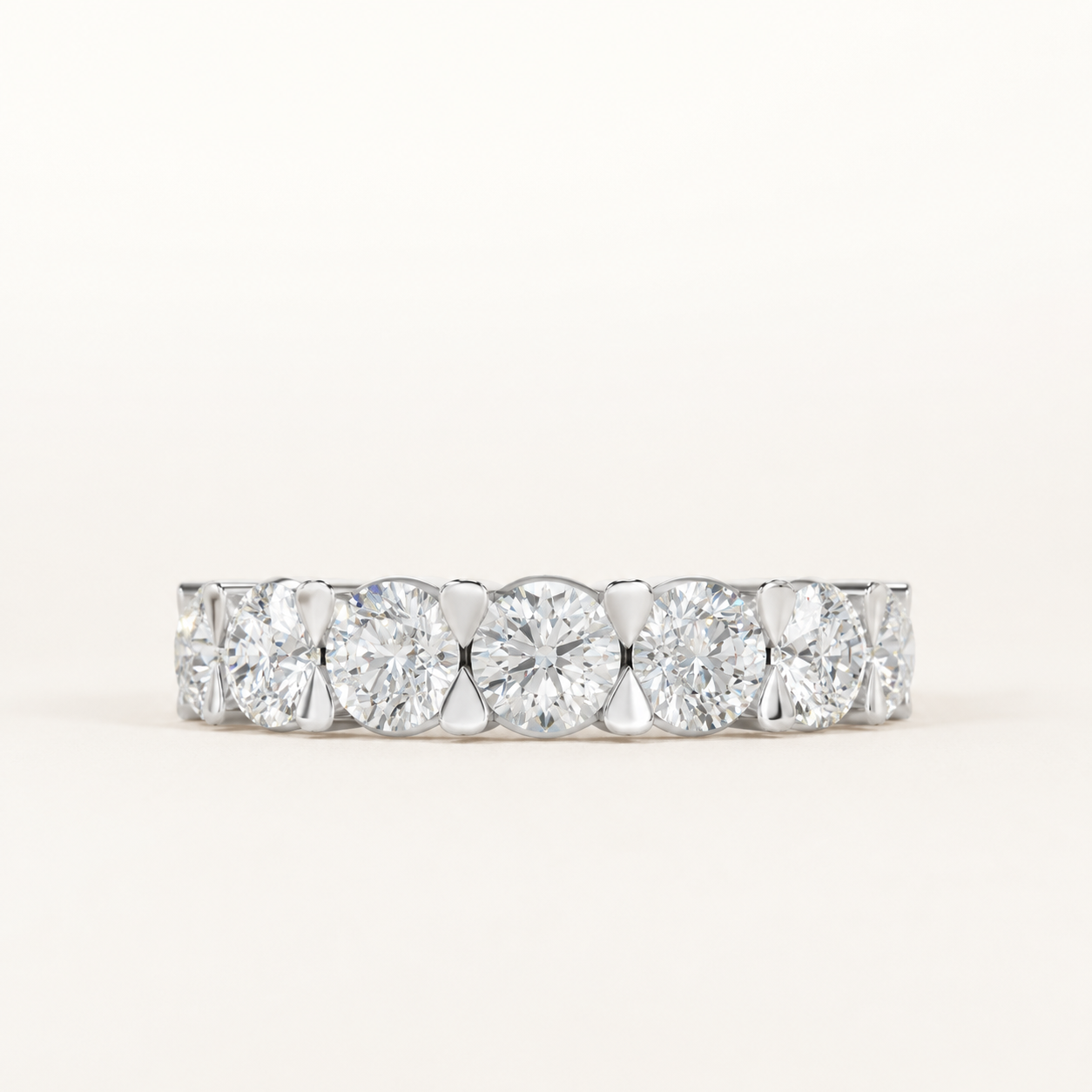 4.95 CT Round Lab-Grown Diamond Band in Yellow Gold, White Gold & Rose Gold