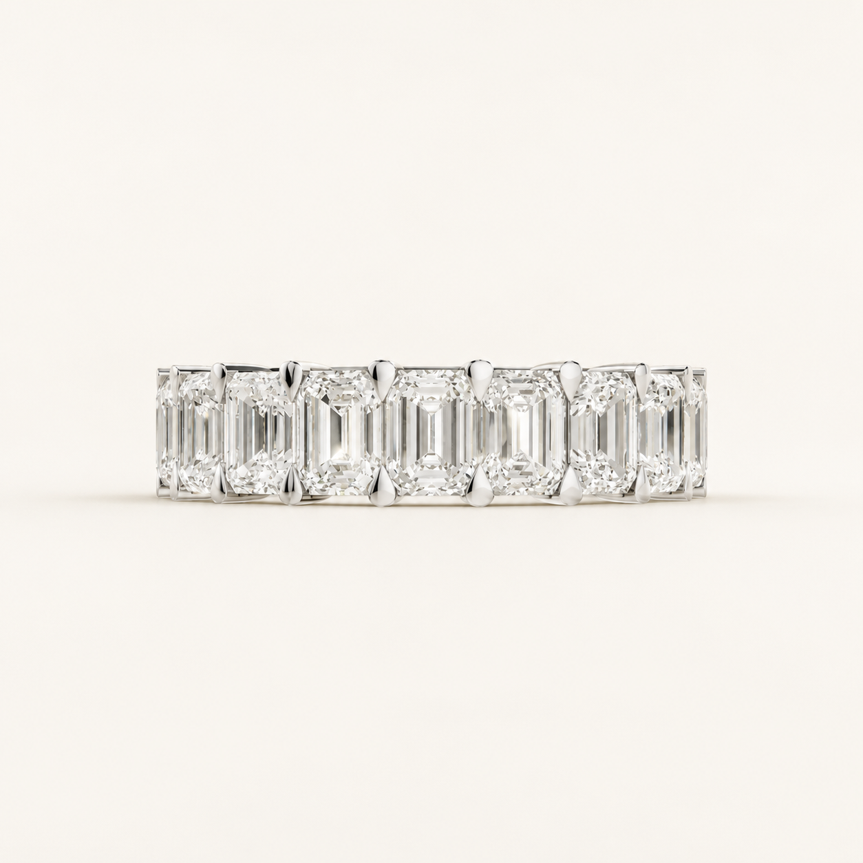 5.00 CT Emerald-Cut Lab-Grown Diamond Eternity Band in Yellow Gold, White Gold & Rose Gold