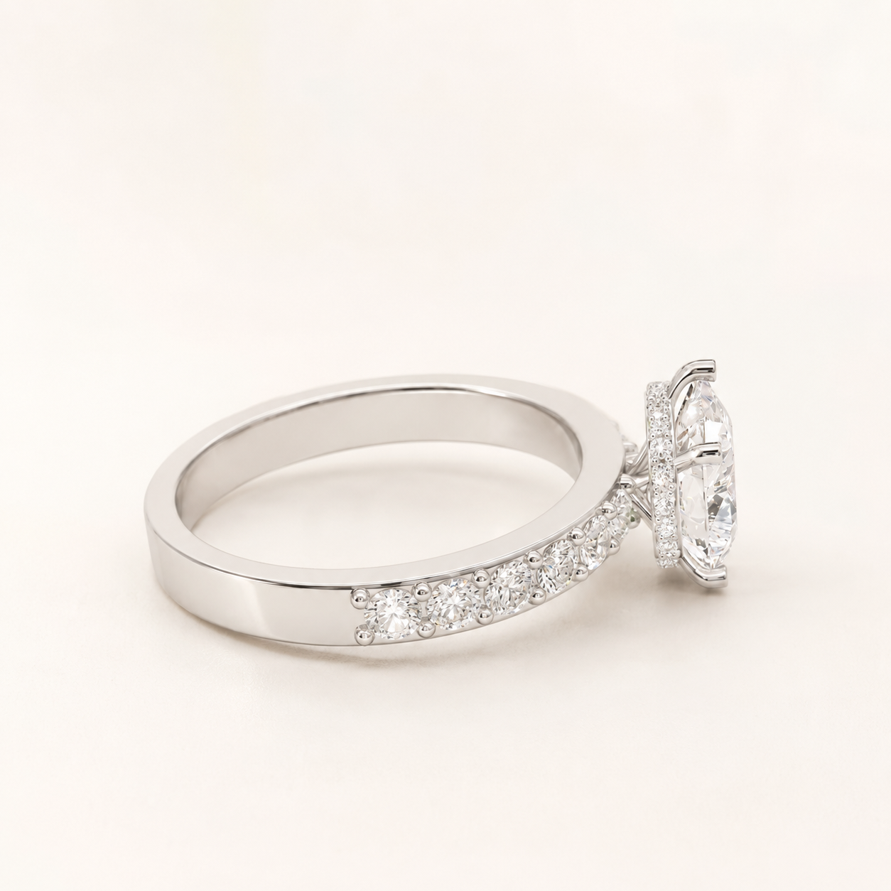 1.10 CT Pear Lab-Grown Diamond Ring in Yellow Gold, White Gold & Rose Gold - view 2