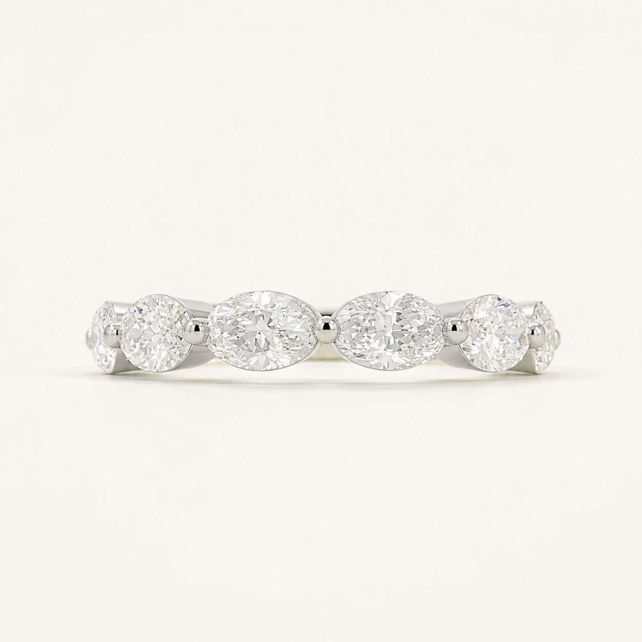 1.20 CT Oval & Round Lab-Grown Diamond Band in Yellow Gold, White Gold & Rose Gold