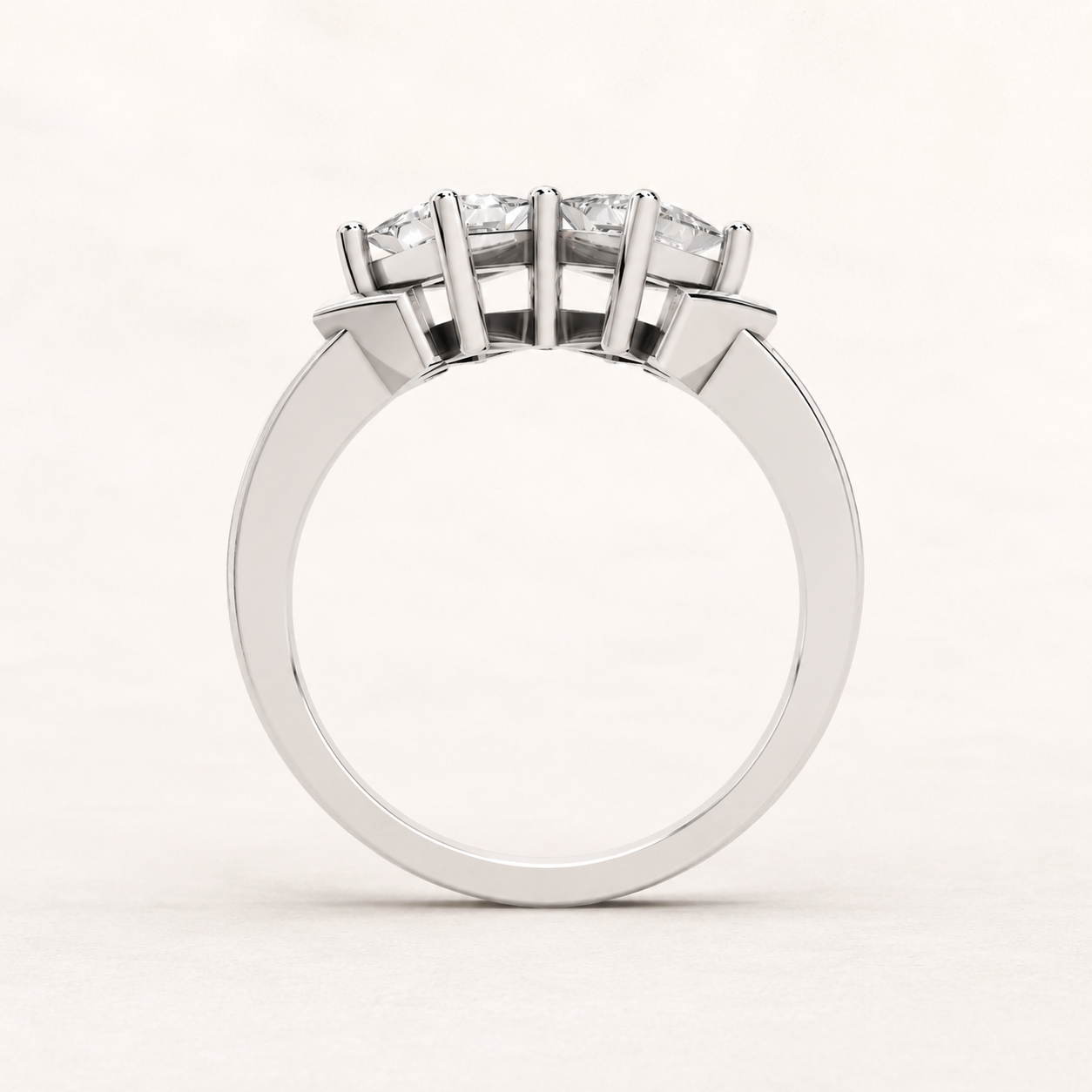 1.00 CT Princess Lab-Grown Diamond Two-Stone Ring in Yellow Gold, White Gold & Rose Gold - view 2