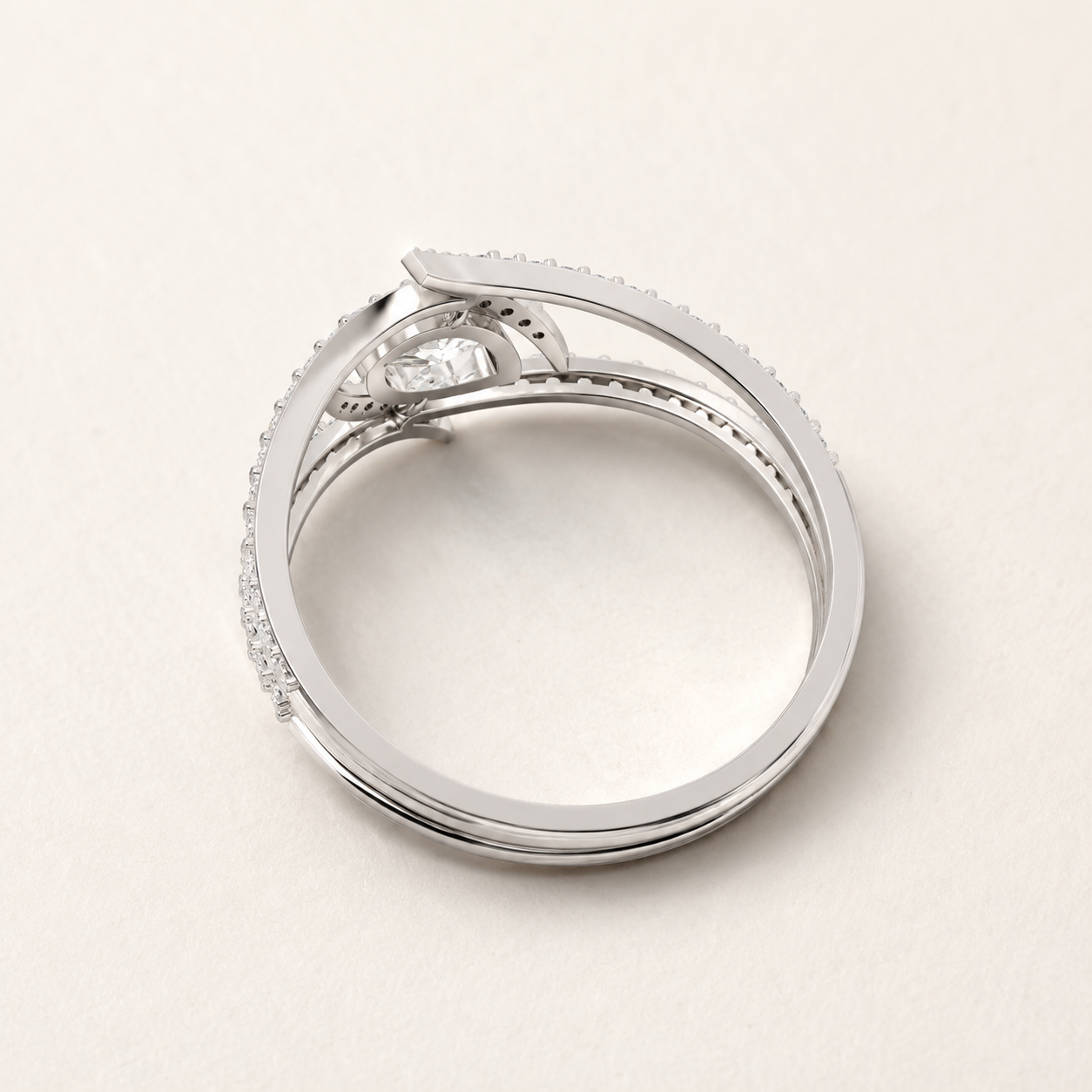 1.30 CT Marquise Lab-Grown Diamond Ring in Yellow Gold, White Gold & Rose Gold - view 2