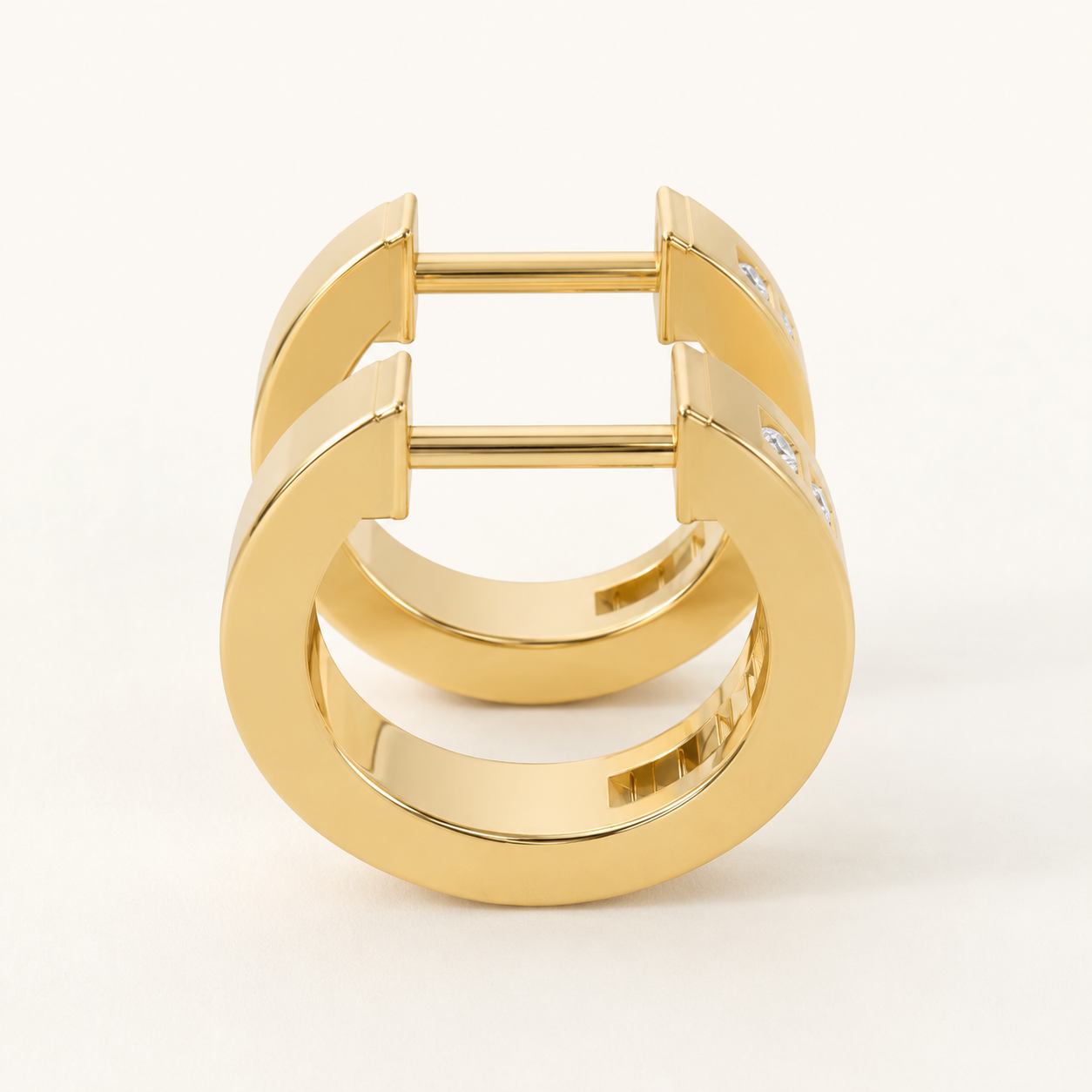 0.160 CT Round Lab-Grown Diamond Channel-Set Hoop Earrings in White Gold, Yellow Gold & Rose Gold - view 2