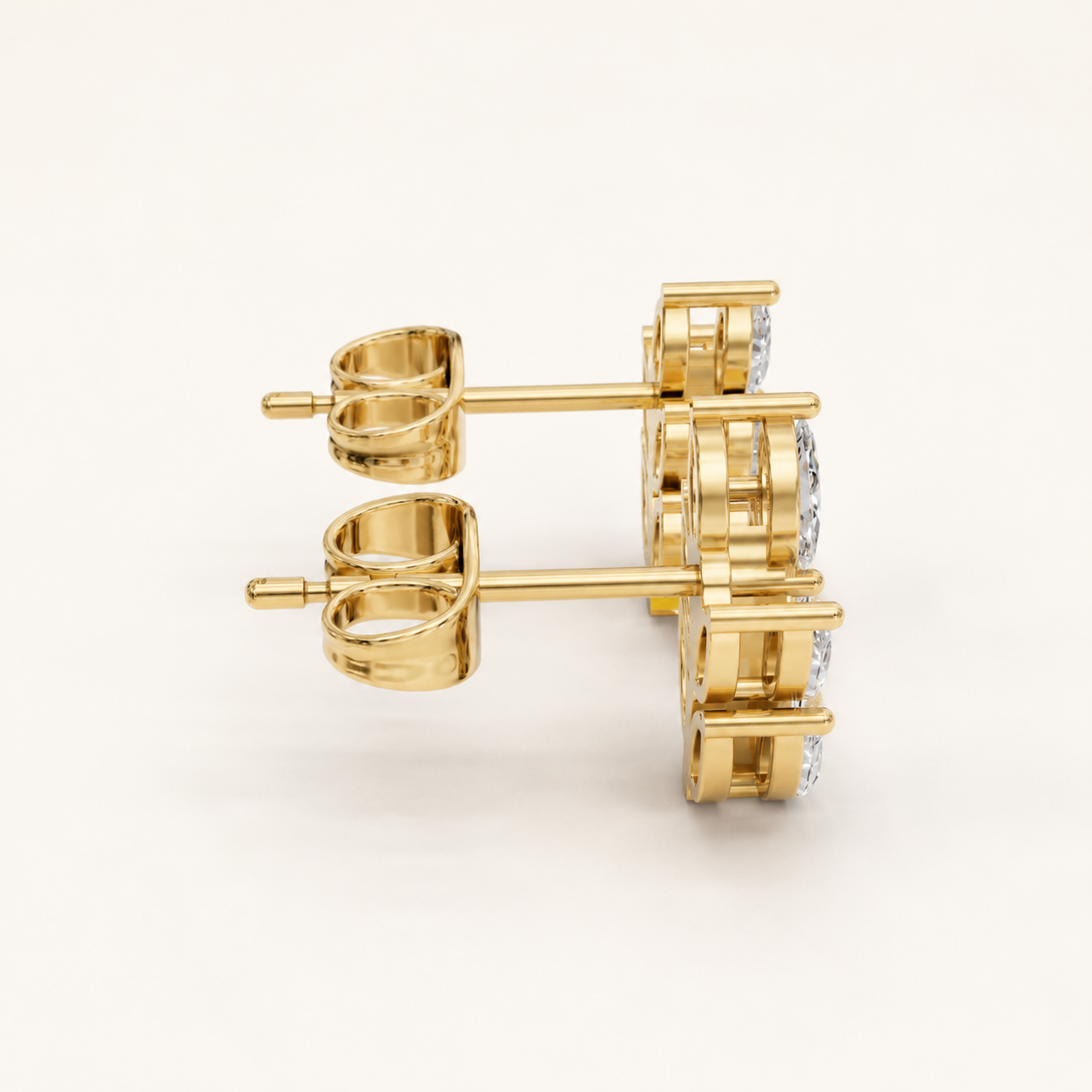 1.00 CT Marquise Lab-Grown Diamond Leaf Stud Earrings in White Gold, Yellow Gold & Rose Gold - view 2