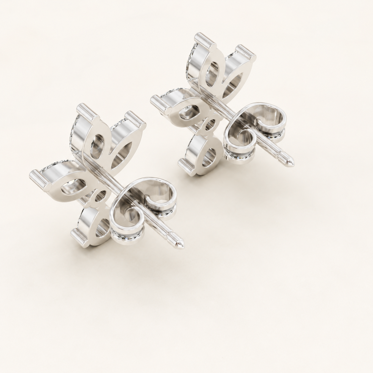2.10 CT Marquise, Pear & Round Lab-Grown Diamond Floral Drop Earrings in White Gold, Yellow Gold & Rose Gold - view 2