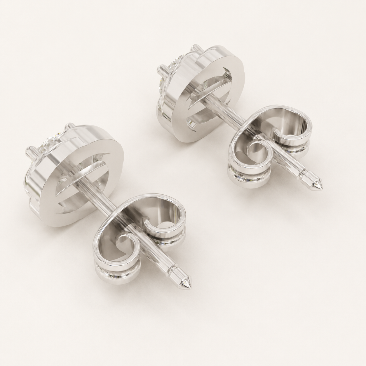 0.460 CT Round Lab-Grown Diamond Stud Earrings in White Gold, Yellow Gold & Rose Gold - view 2