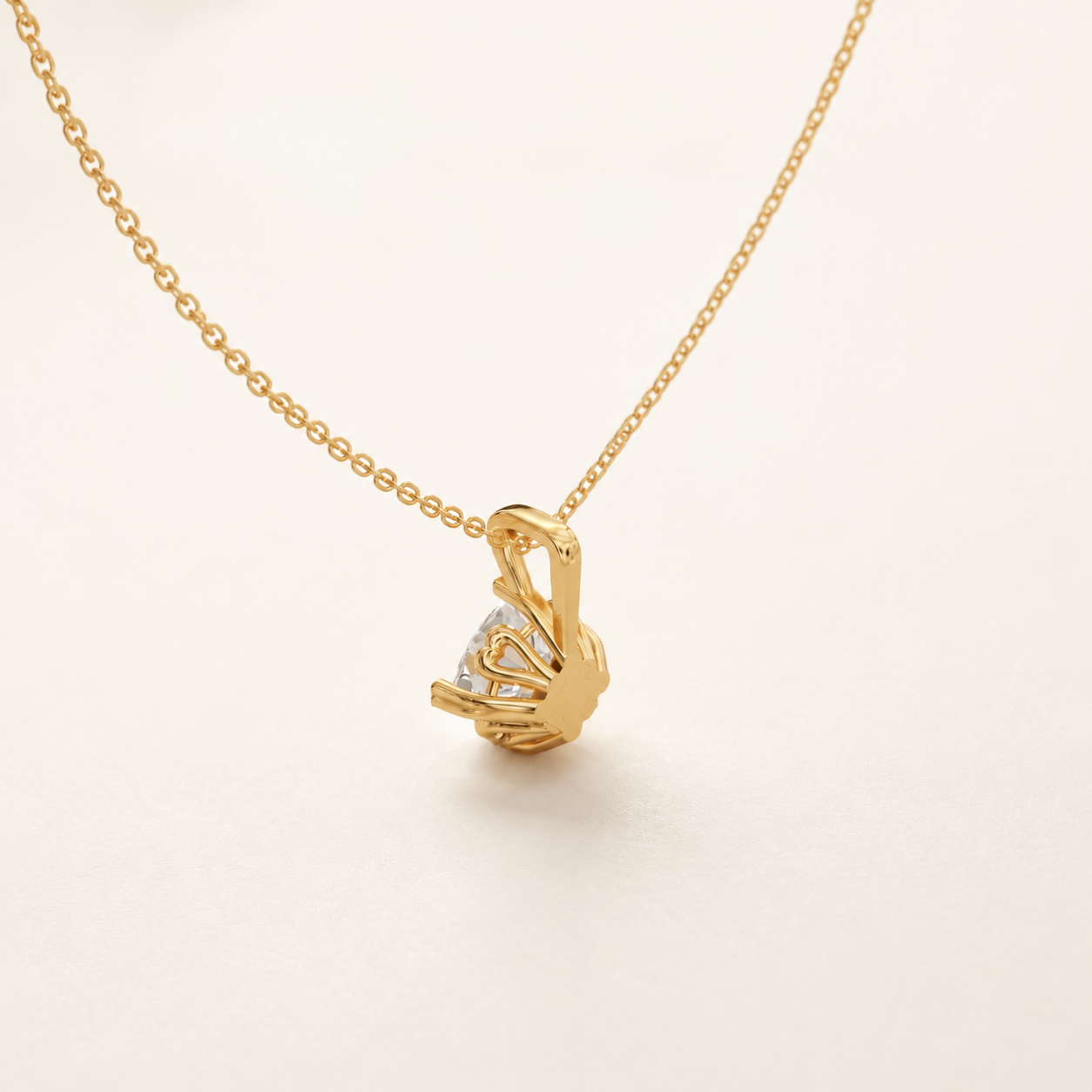 1.00 CT Round Lab-Grown Diamond Solitaire Pendant Necklace in White Gold, Yellow Gold & Rose Gold - view 2