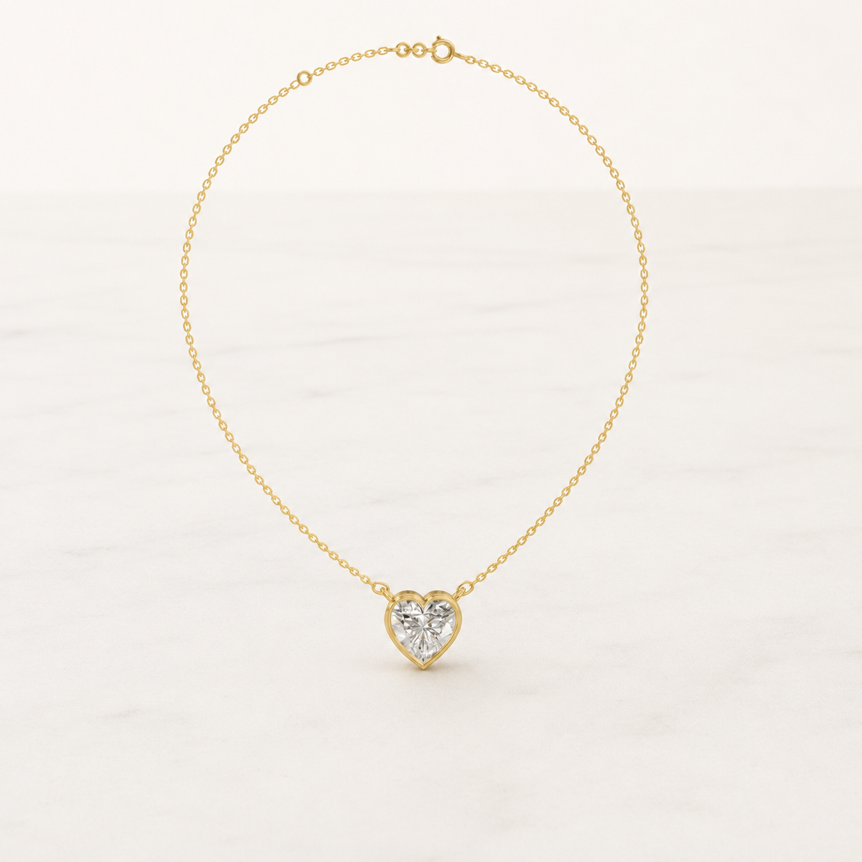 1.65 CT Heart Cut Lab-Grown Diamond Solitaire Pendant Necklace in White Gold, Yellow Gold & Rose Gold - view 2