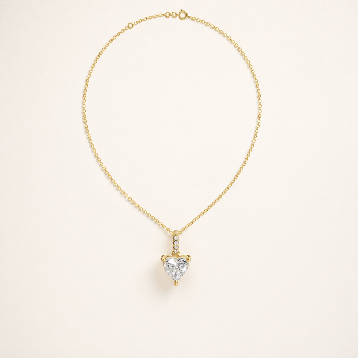 1.42 CT Heart Cut Lab-Grown Diamond Pendant Necklace in White Gold, Yellow Gold & Rose Gold - view 2