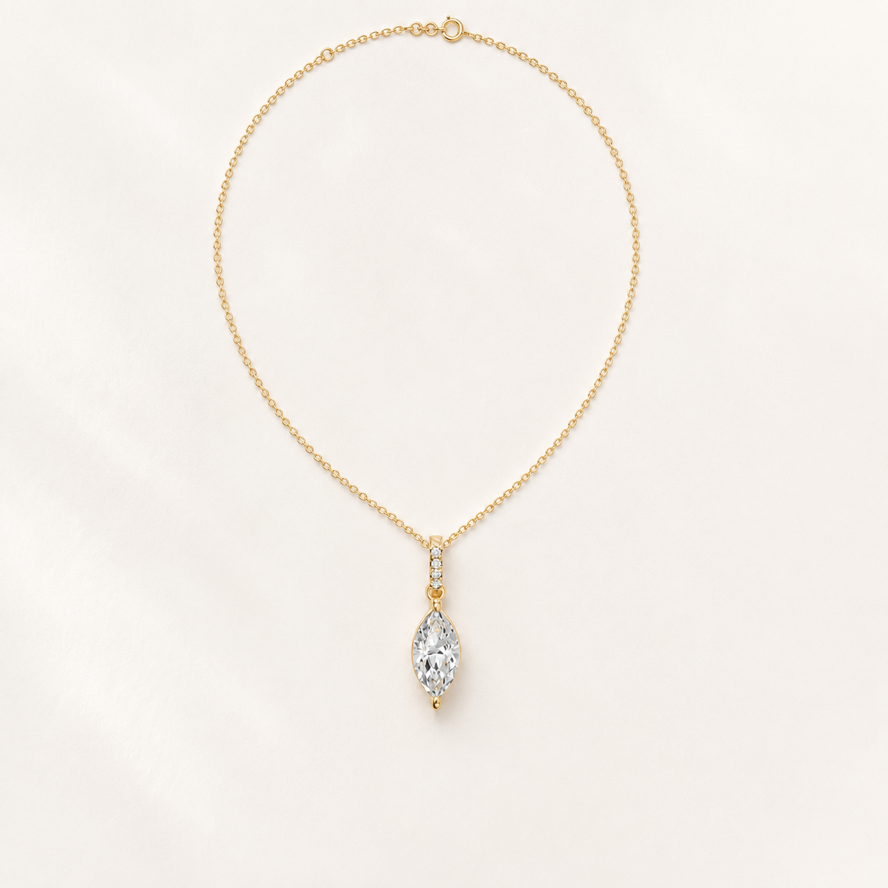 1.41 CT Marquise Cut Lab-Grown Diamond Pendant Necklace in White Gold, Yellow Gold & Rose Gold - view 2