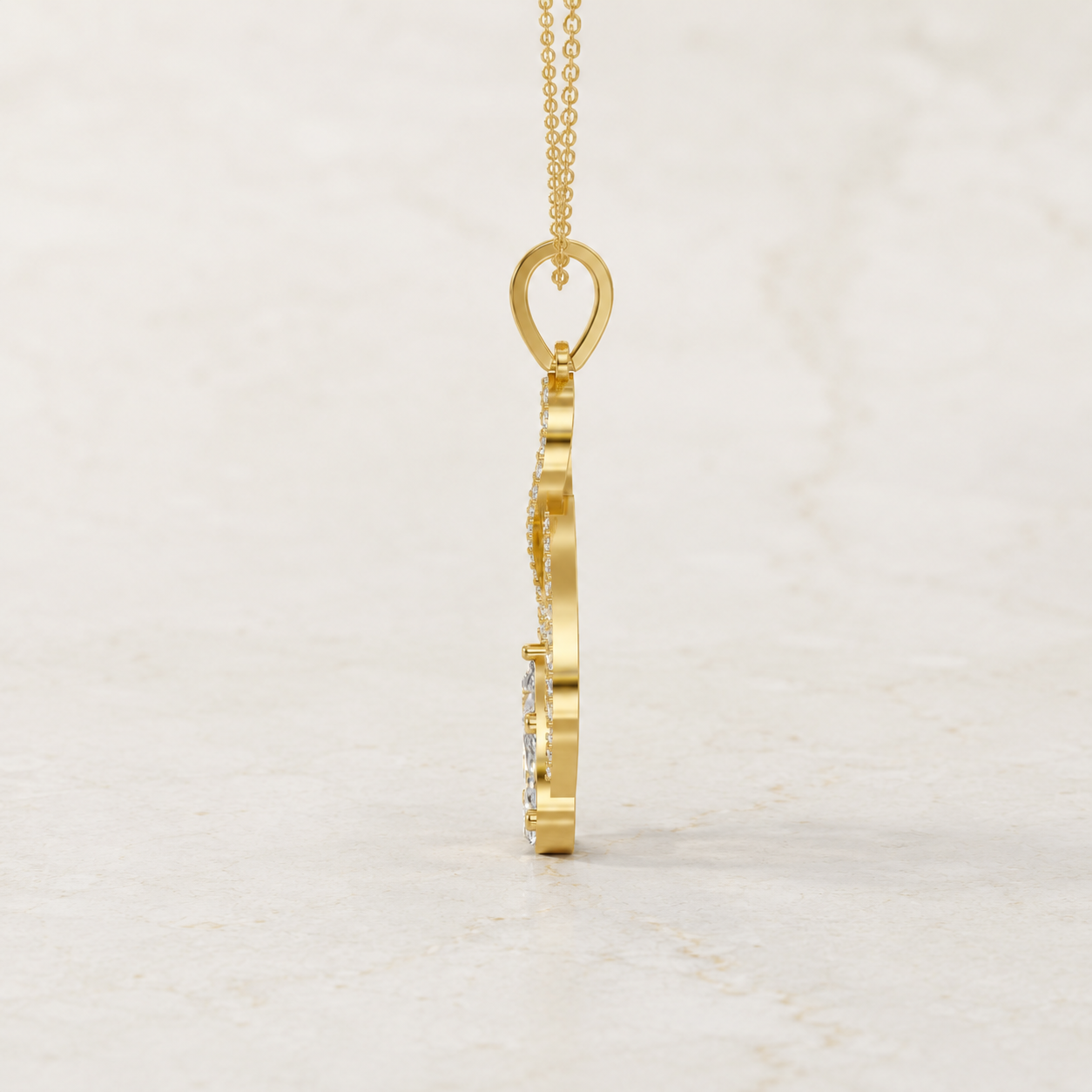 0.450 CT Marquise Lab-Grown Diamond Infinity Pendant Necklace in White Gold, Yellow Gold & Rose Gold - view 2