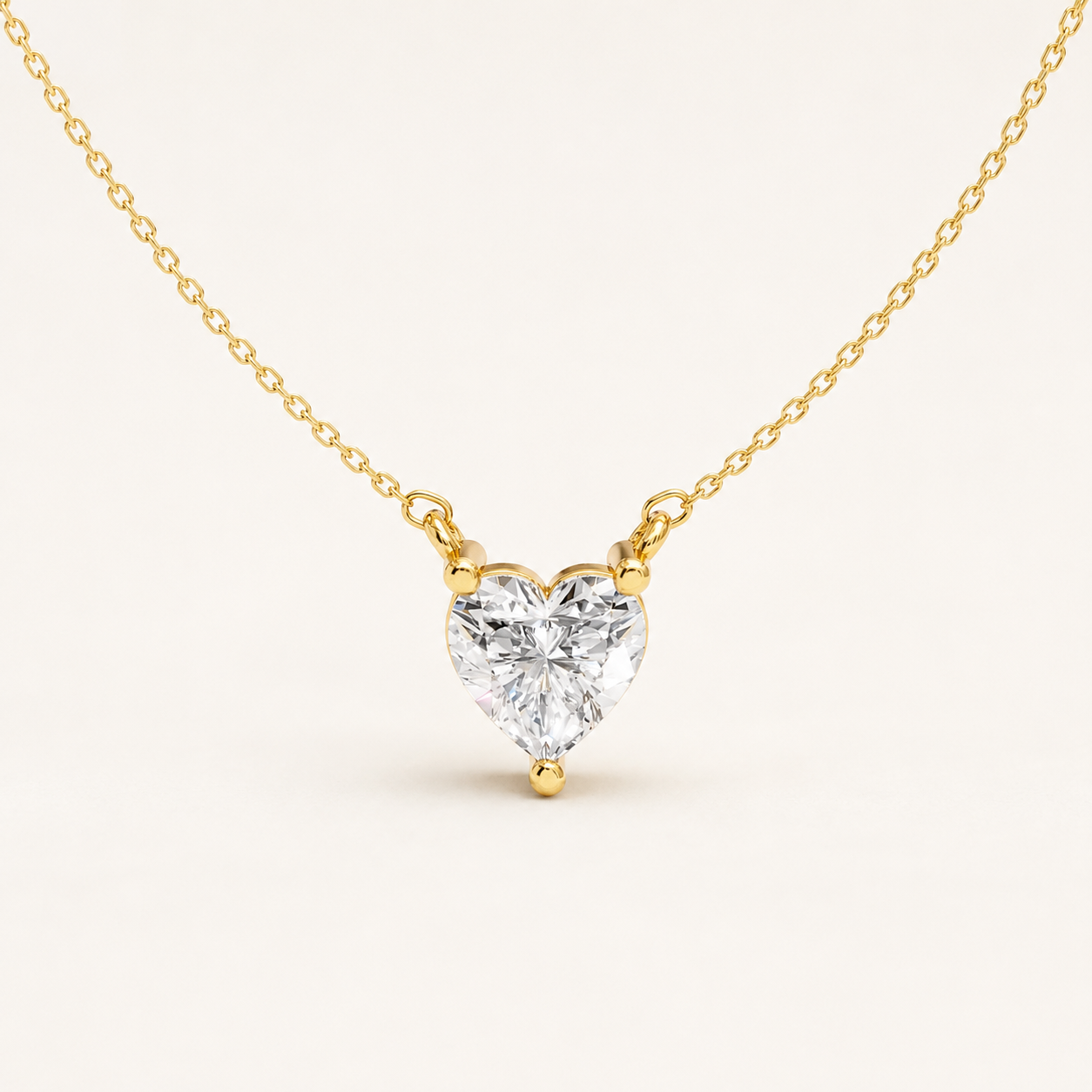 2.17 CT Heart Cut Lab-Grown Diamond Solitaire Pendant Necklace in White Gold, Yellow Gold & Rose Gold