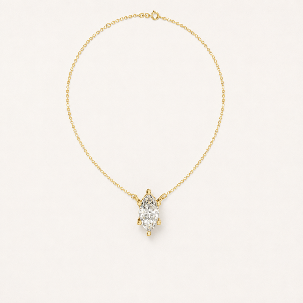 2.25 CT Marquise Cut Lab-Grown Diamond Solitaire Pendant Necklace in White Gold, Yellow Gold & Rose G - view 2