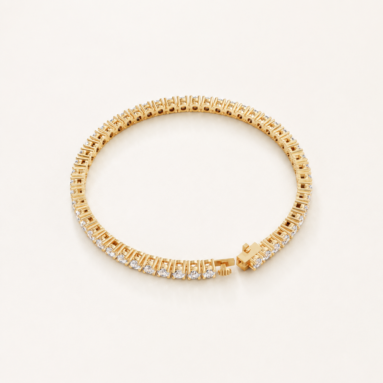 7.14 CT Round Lab-Grown Diamond Tennis Bracelet in White Gold, Yellow Gold & Rose Gold - view 2