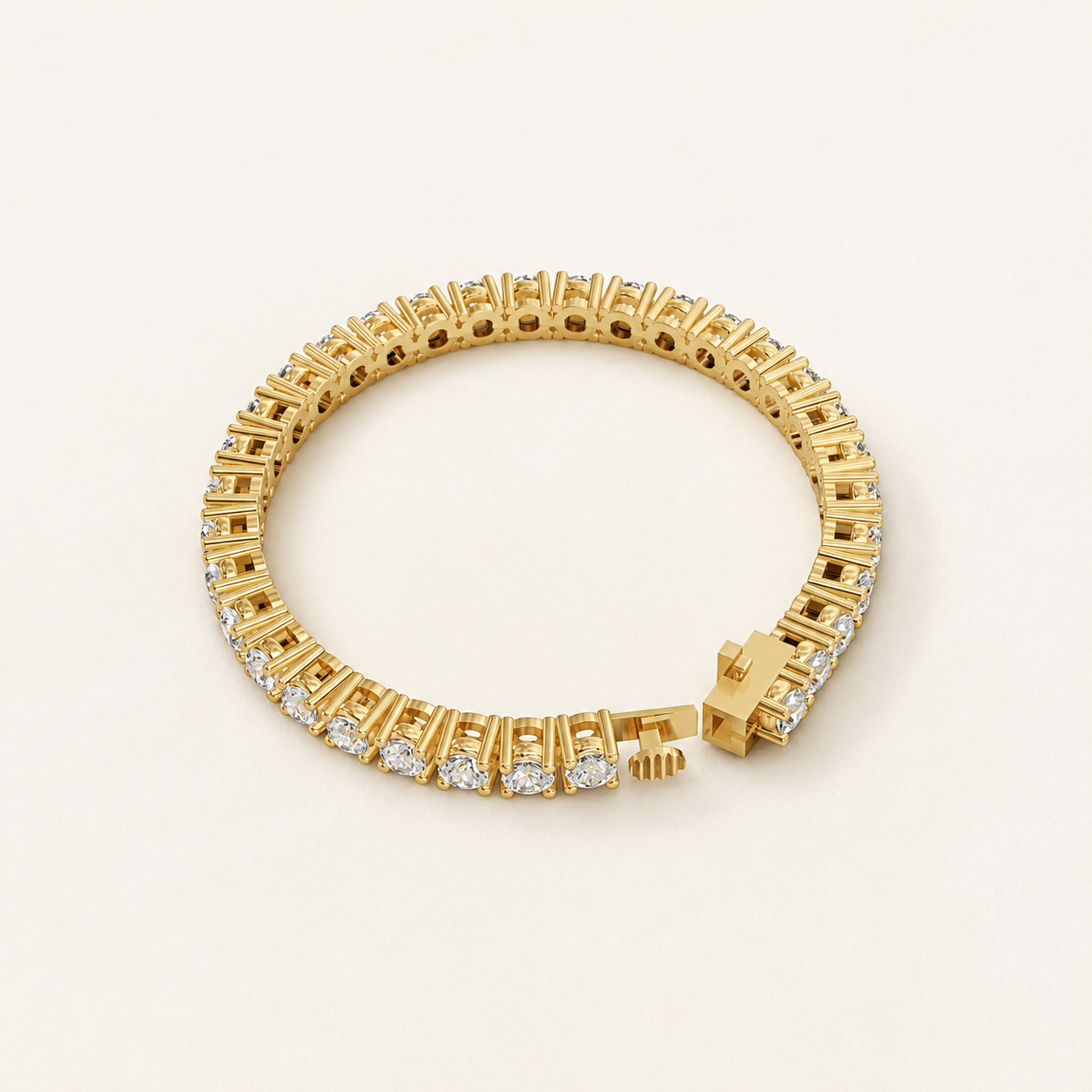 17.00 CT Round Lab-Grown Diamond Tennis Bracelet in White Gold, Yellow Gold & Rose Gold - view 2