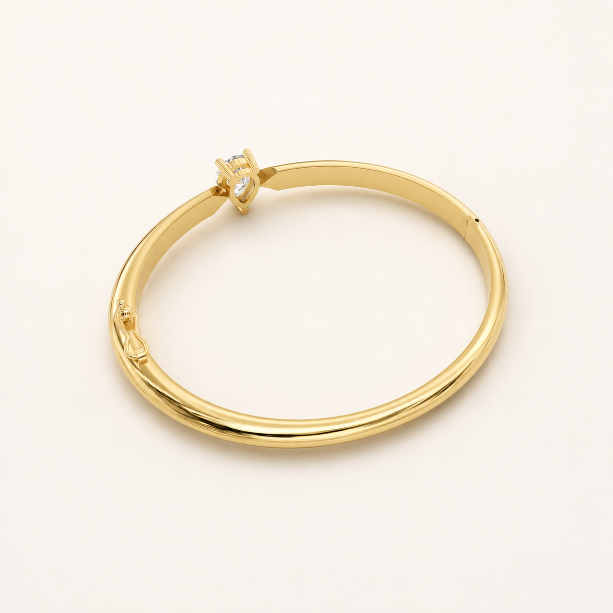 2.20 CT Pear Cut Lab-Grown Diamond Solitaire Bangle Bracelet in White Gold, Yellow Gold & Rose Gold - view 2