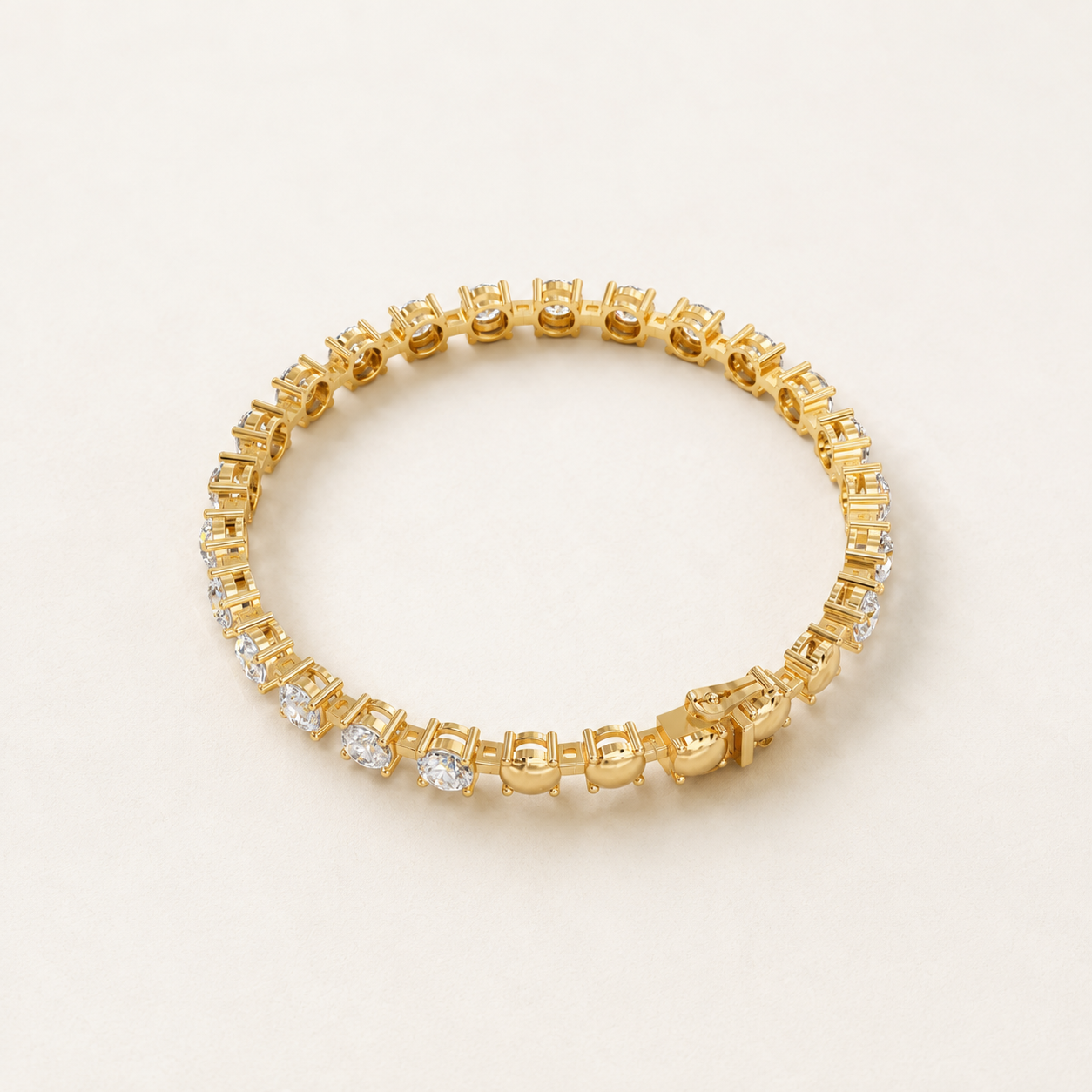 10.00 CT Round Lab-Grown Diamond Tennis Bracelet in White Gold, Yellow Gold & Rose Gold - view 2