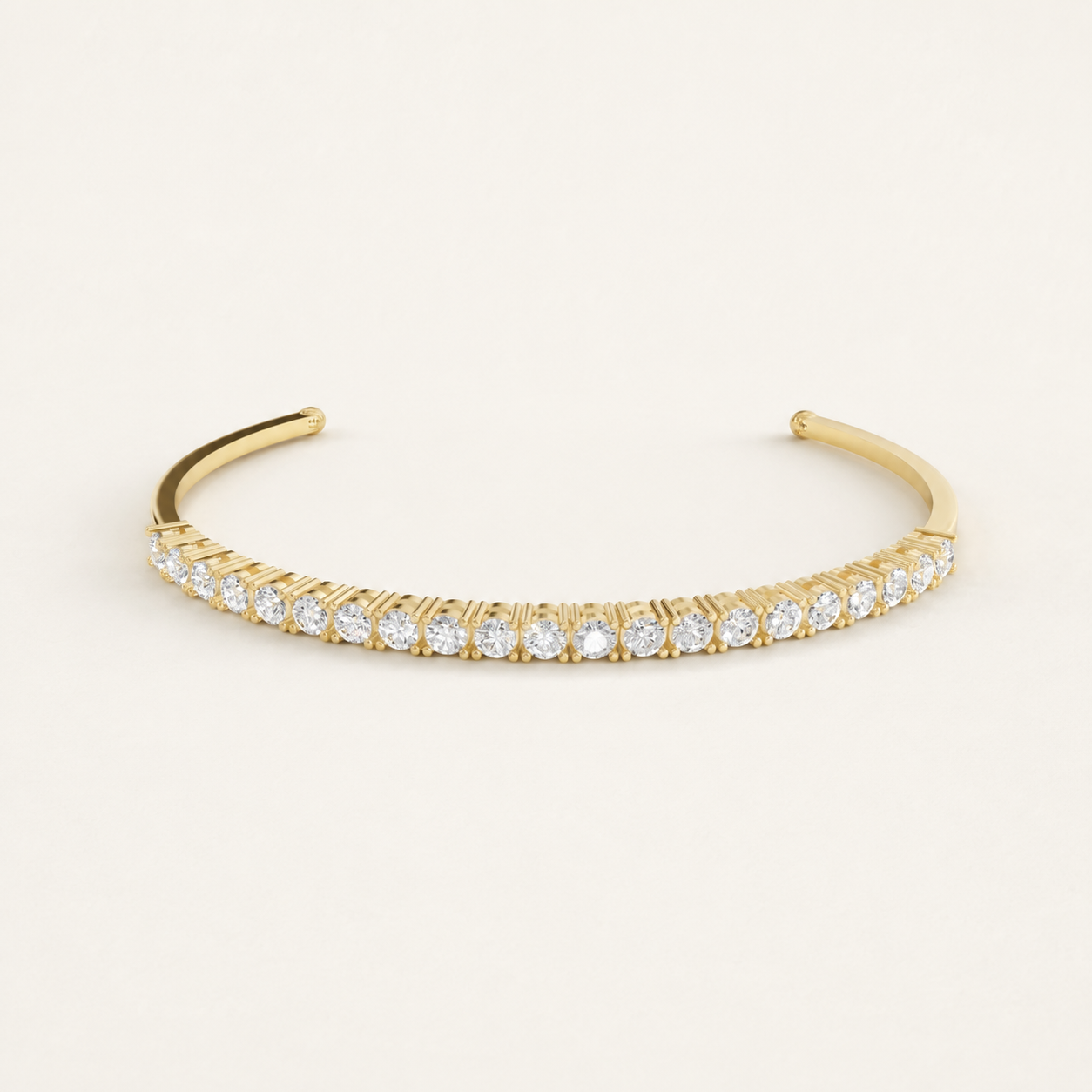 2.52 CT Round Lab-Grown Diamond Open Cuff Bracelet in White Gold, Yellow Gold & Rose Gold