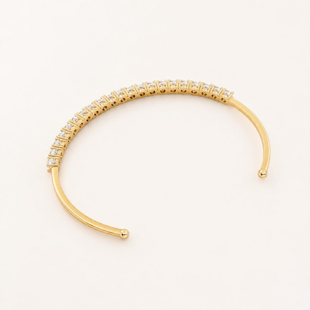 2.52 CT Round Lab-Grown Diamond Open Cuff Bracelet in White Gold, Yellow Gold & Rose Gold - view 2