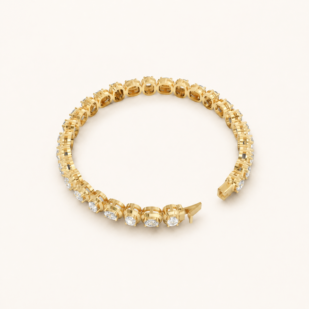 5.60 CT Cushion Cut Lab-Grown Diamond Tennis Bracelet in White Gold, Yellow Gold & Rose Gold - view 2