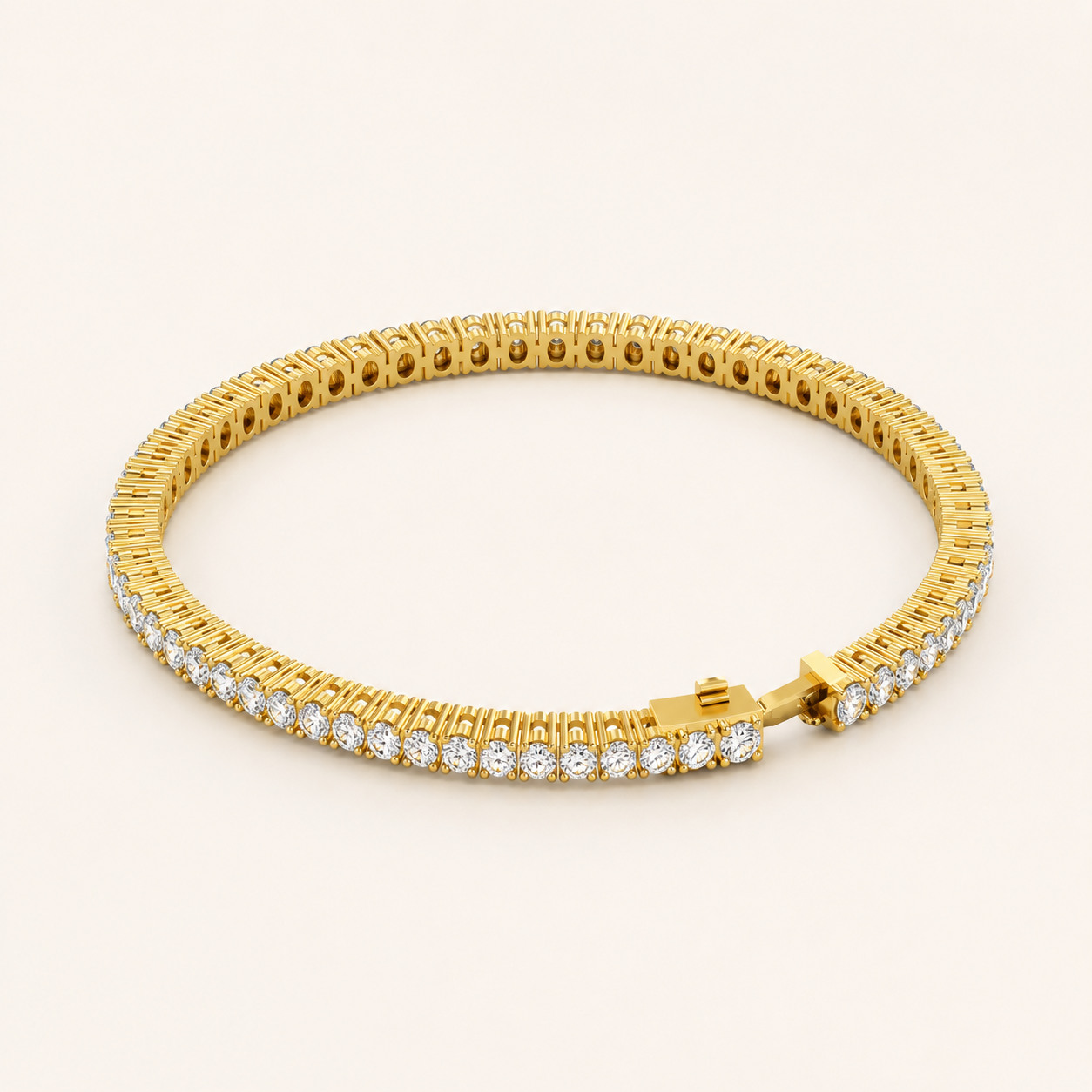 7.20 CT Oval Lab-Grown Diamond Tennis Bracelet in White Gold, Yellow Gold & Rose Gold - view 2