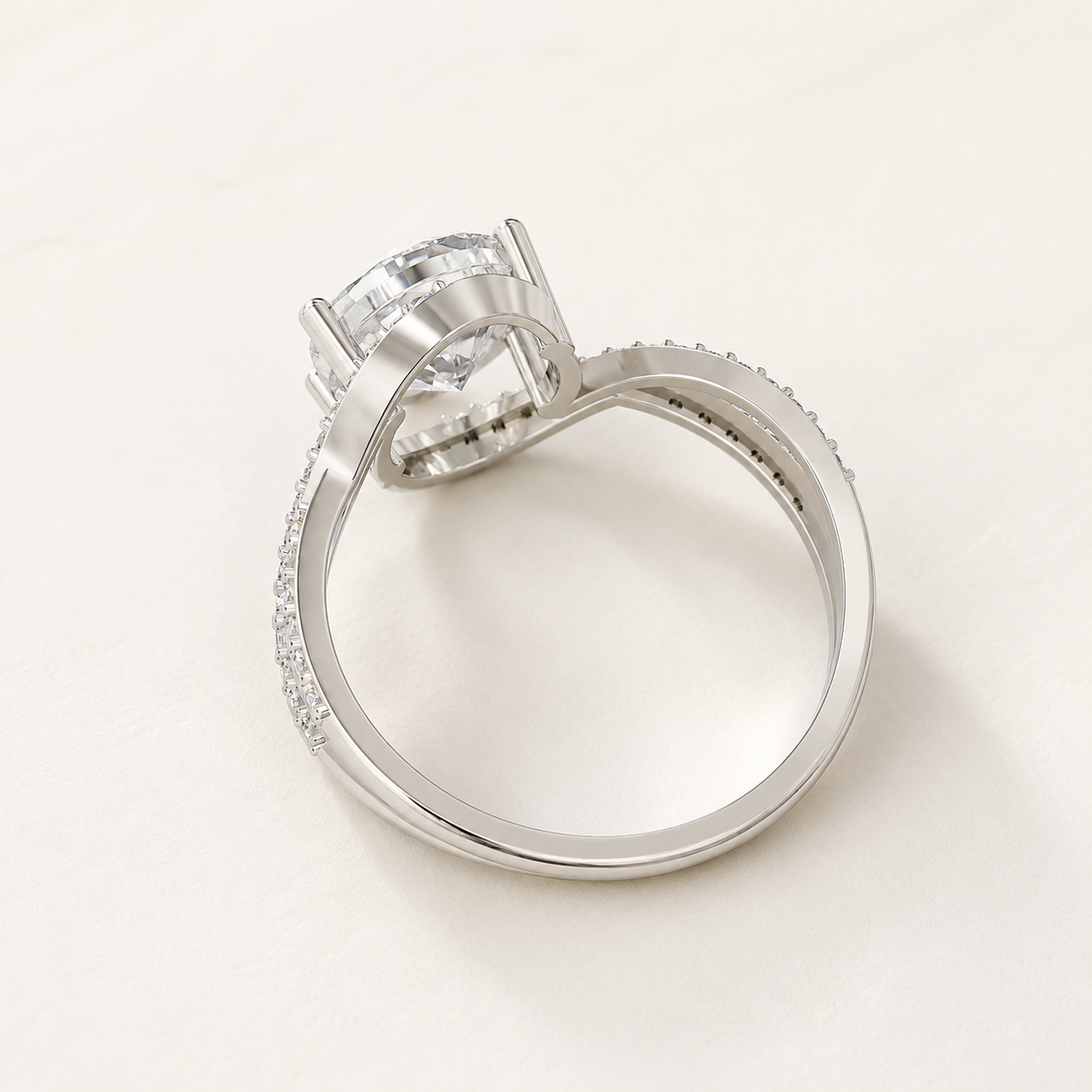 2.00 CT Round Lab-Grown Diamond Swirl Ring in Yellow Gold, White Gold & Rose Gold - view 2