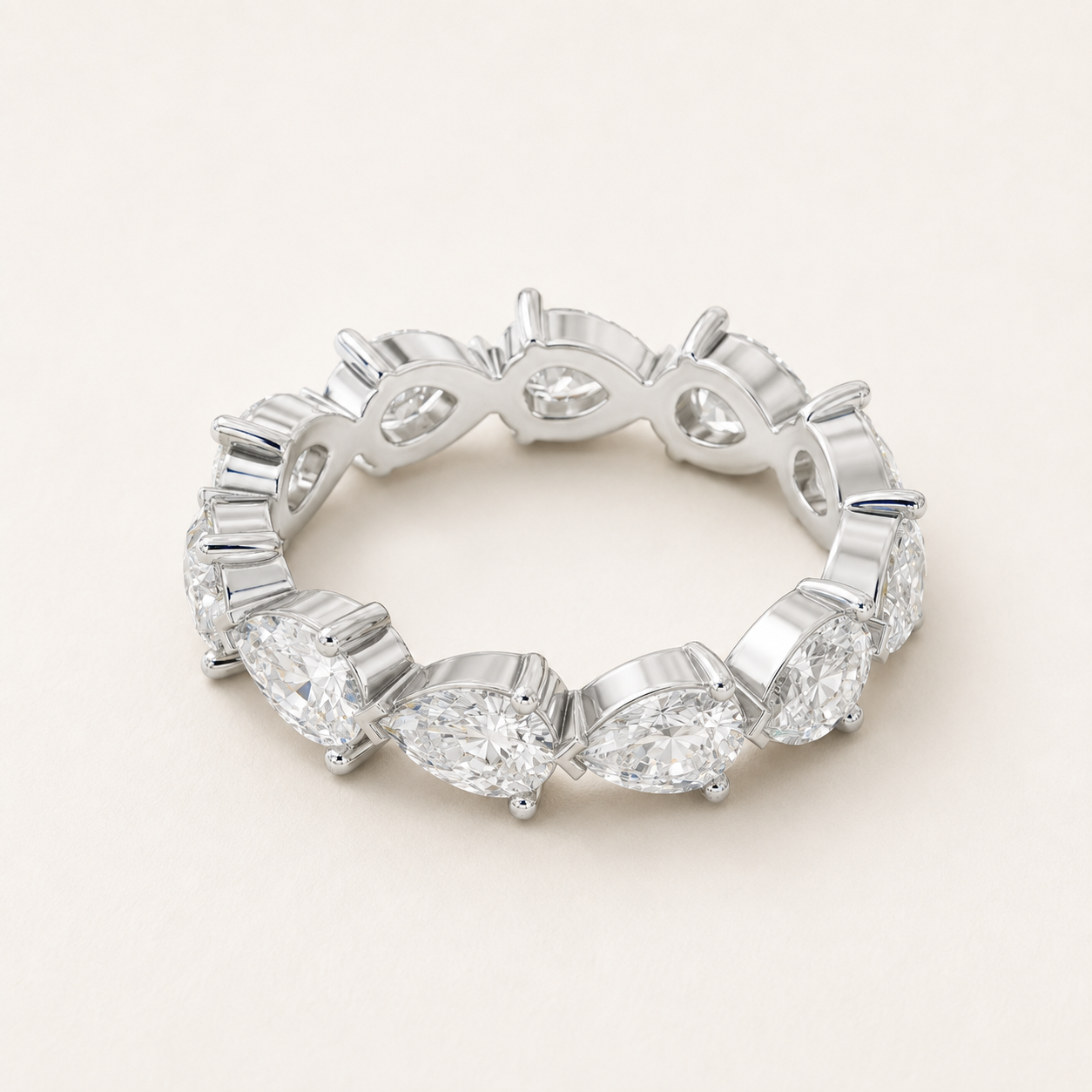 3.135 CT Pear Lab-Grown Diamond Eternity Band in Yellow Gold, White Gold & Rose Gold