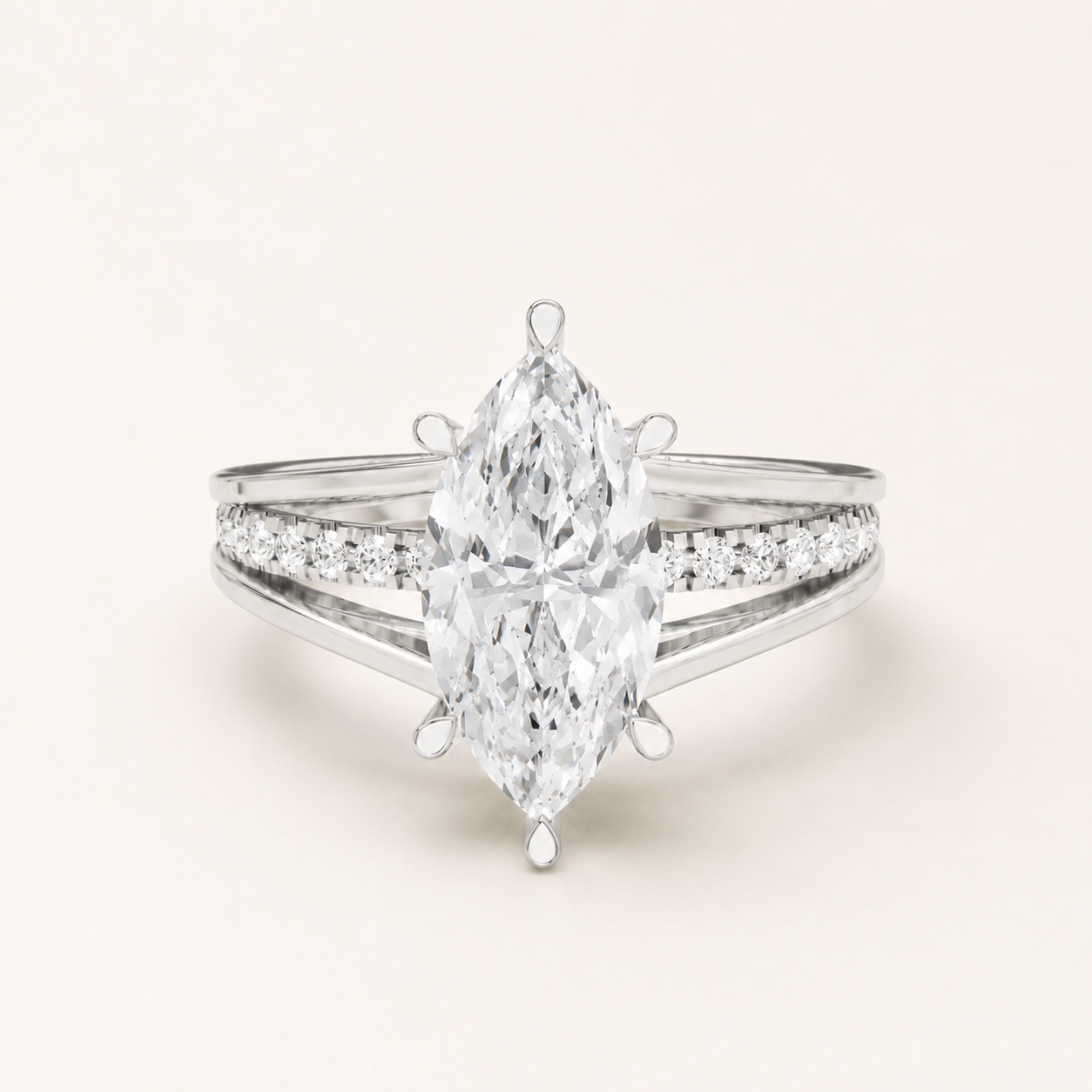 1.80 CT Marquise Lab-Grown Diamond Ring in Yellow, White & Rose Gold