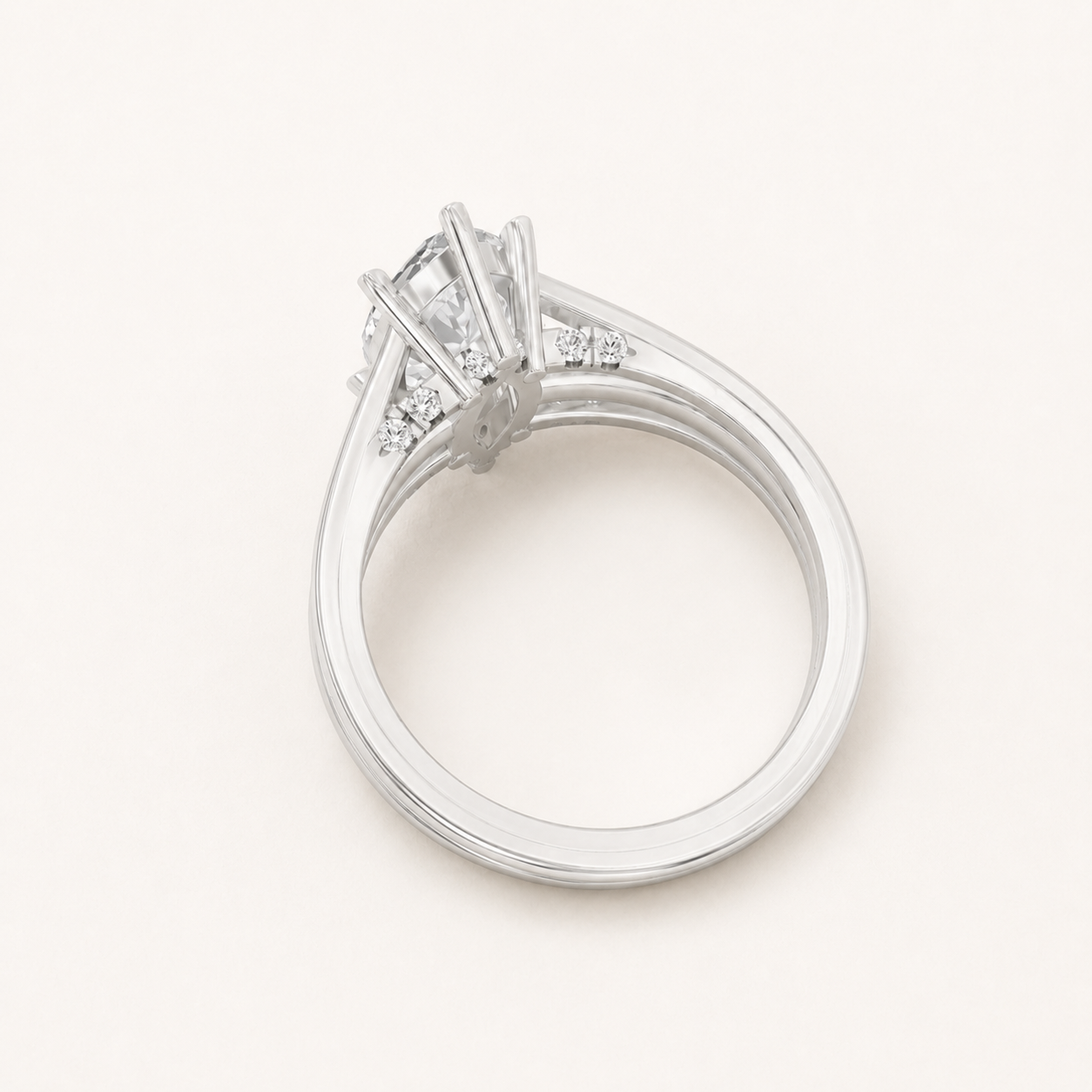 1.80 CT Marquise Lab-Grown Diamond Ring in Yellow, White & Rose Gold - view 2