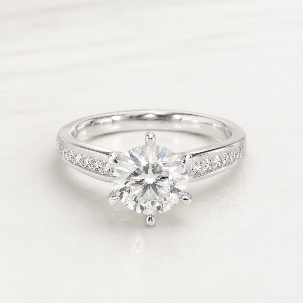 1.11 CT Round Lab-Grown Diamond Ring in Yellow Gold, White Gold & Rose Gold