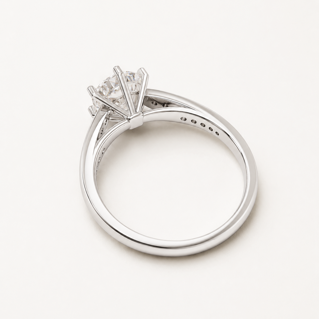 1.11 CT Round Lab-Grown Diamond Ring in Yellow Gold, White Gold & Rose Gold - view 2