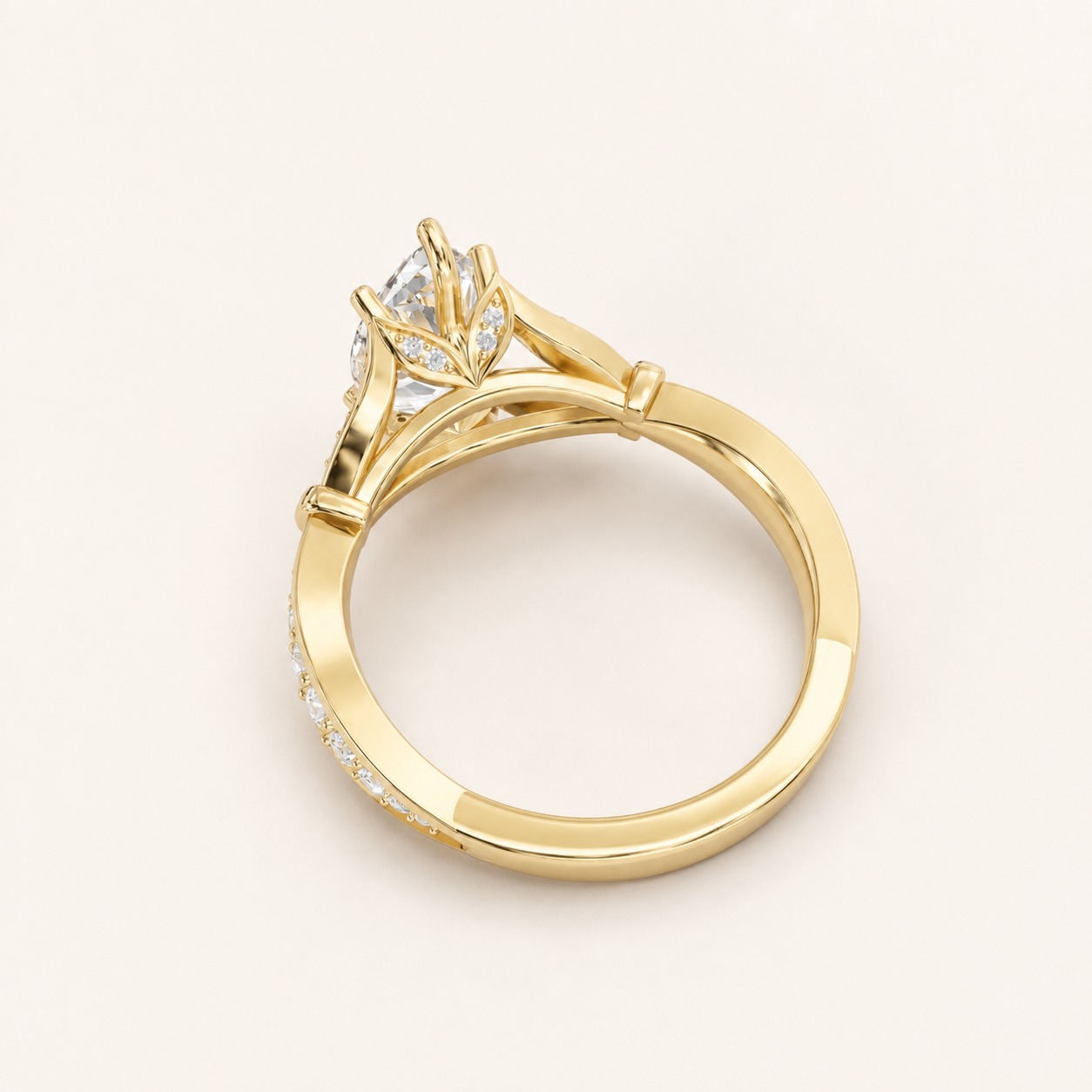 1.50 CT Marquise Diamond Vine Ring in White Gold, Yellow Gold & Rose Gold - view 2