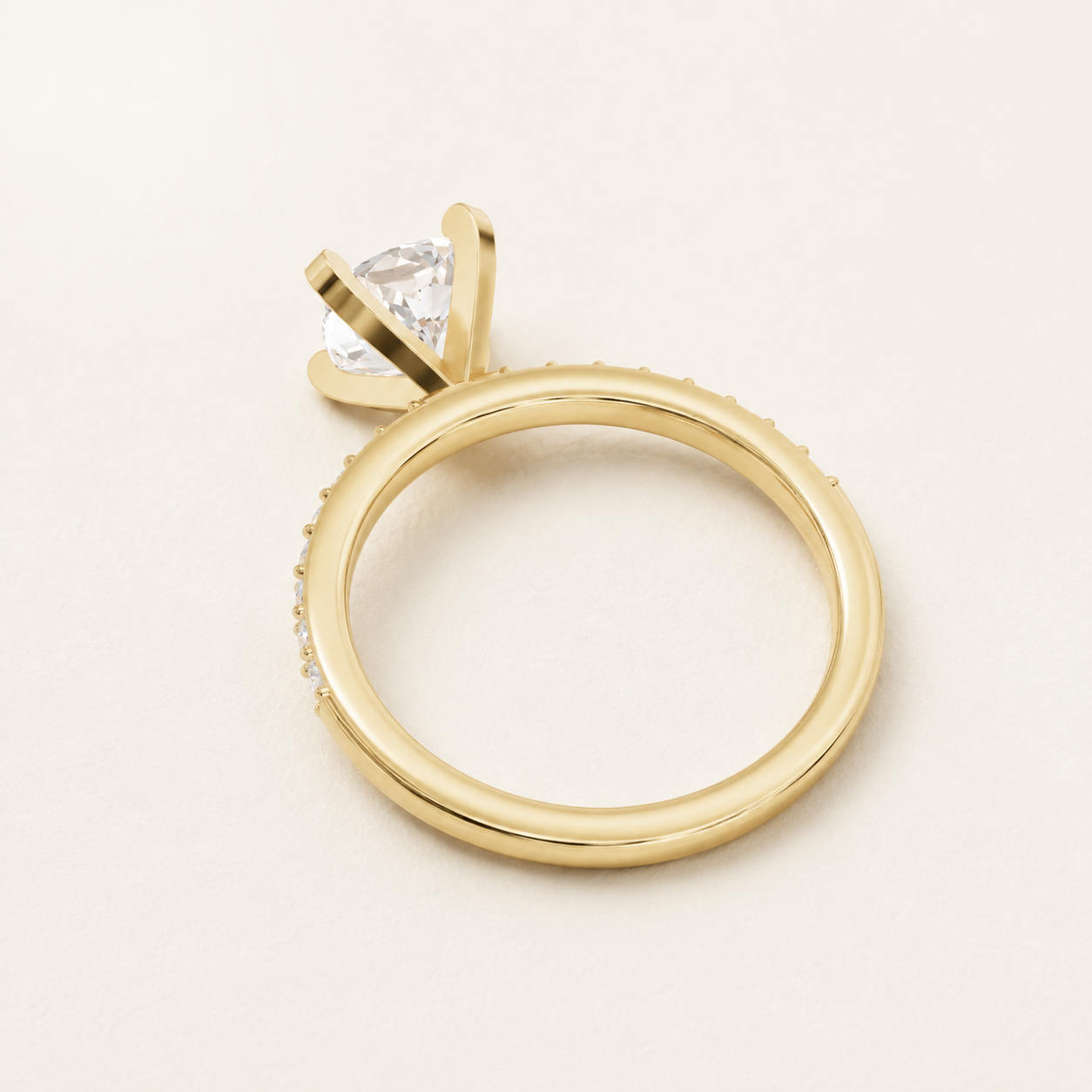 1.50 CT Cushion Diamond Ring in White, Yellow & Rose Gold - view 2