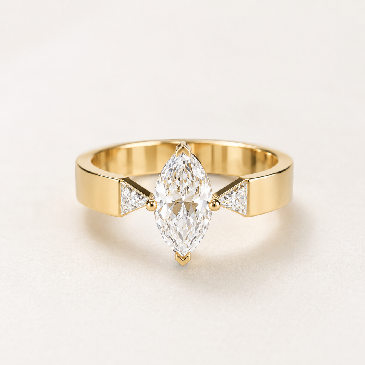 0.70 CT Marquise Diamond Ring in Yellow Gold, White Gold & Rose Gold