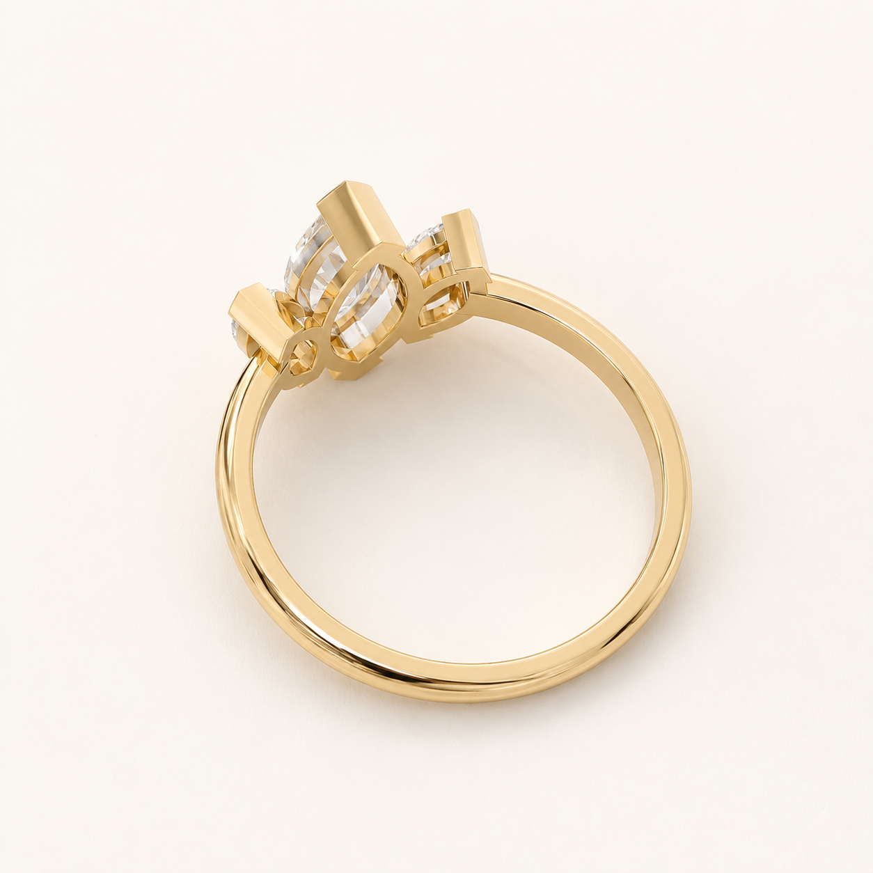 0.98 CT Marquise Diamond Ring in Yellow Gold, White Gold & Rose Gold - view 2