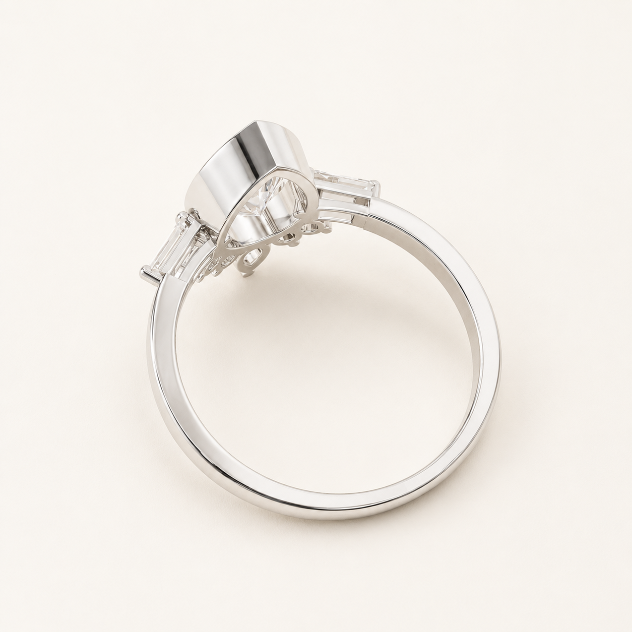 1.15 CT Pear Lab-Grown Diamond Cluster Ring in Yellow Gold, White Gold & Rose Gold - view 2