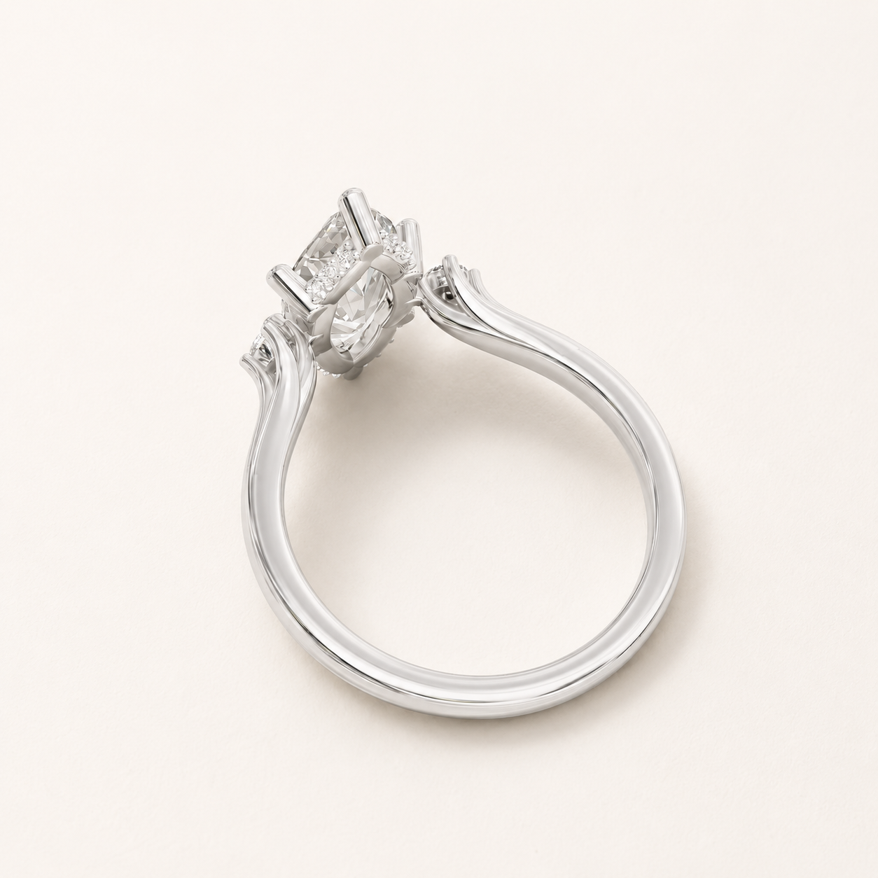 1.80 CT Marquise Diamond Three-Stone Ring in White Gold, Yellow Gold & Rose Gold - view 2