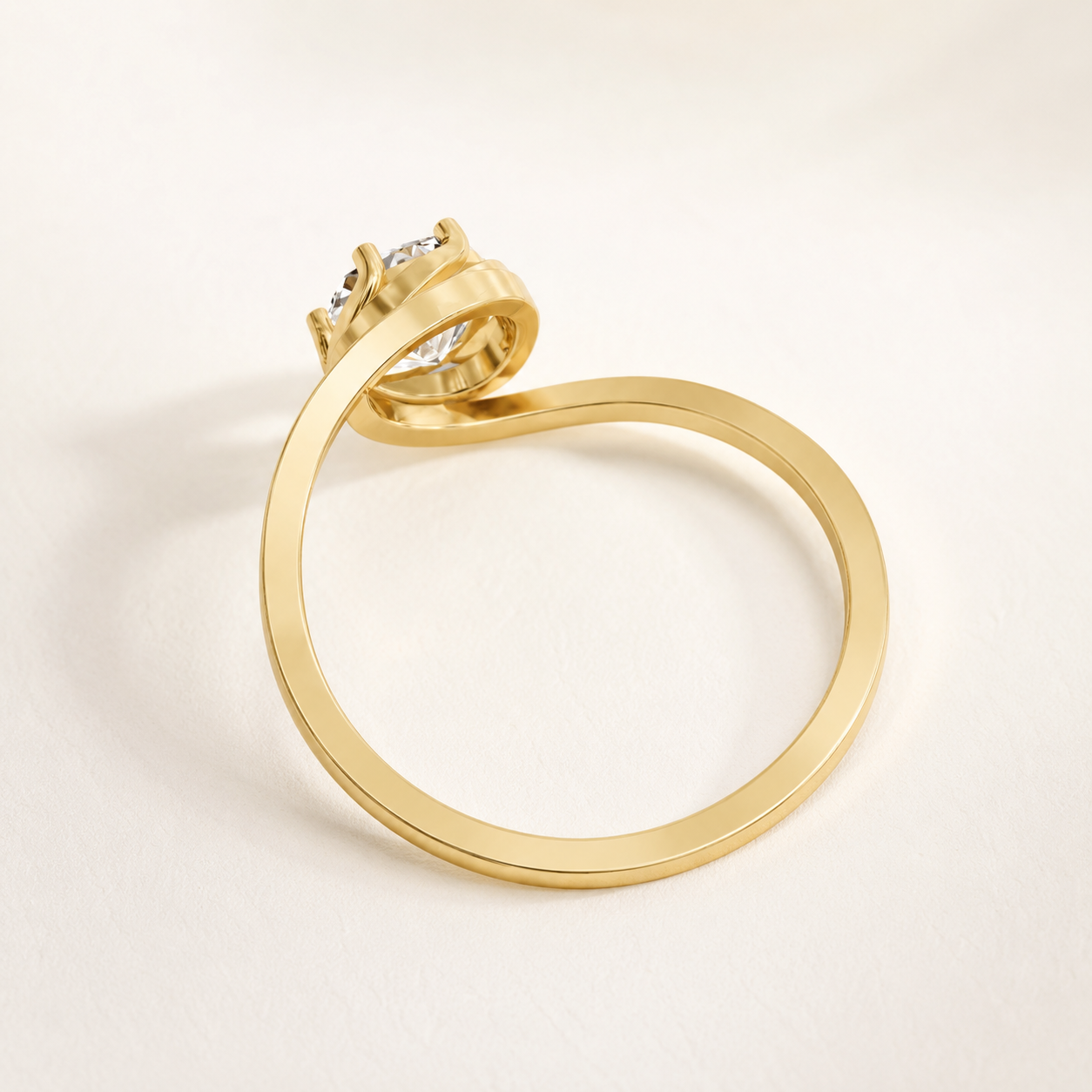 1.15 CT Cushion Diamond Swirl Ring in Yellow, White & Rose Gold - view 2