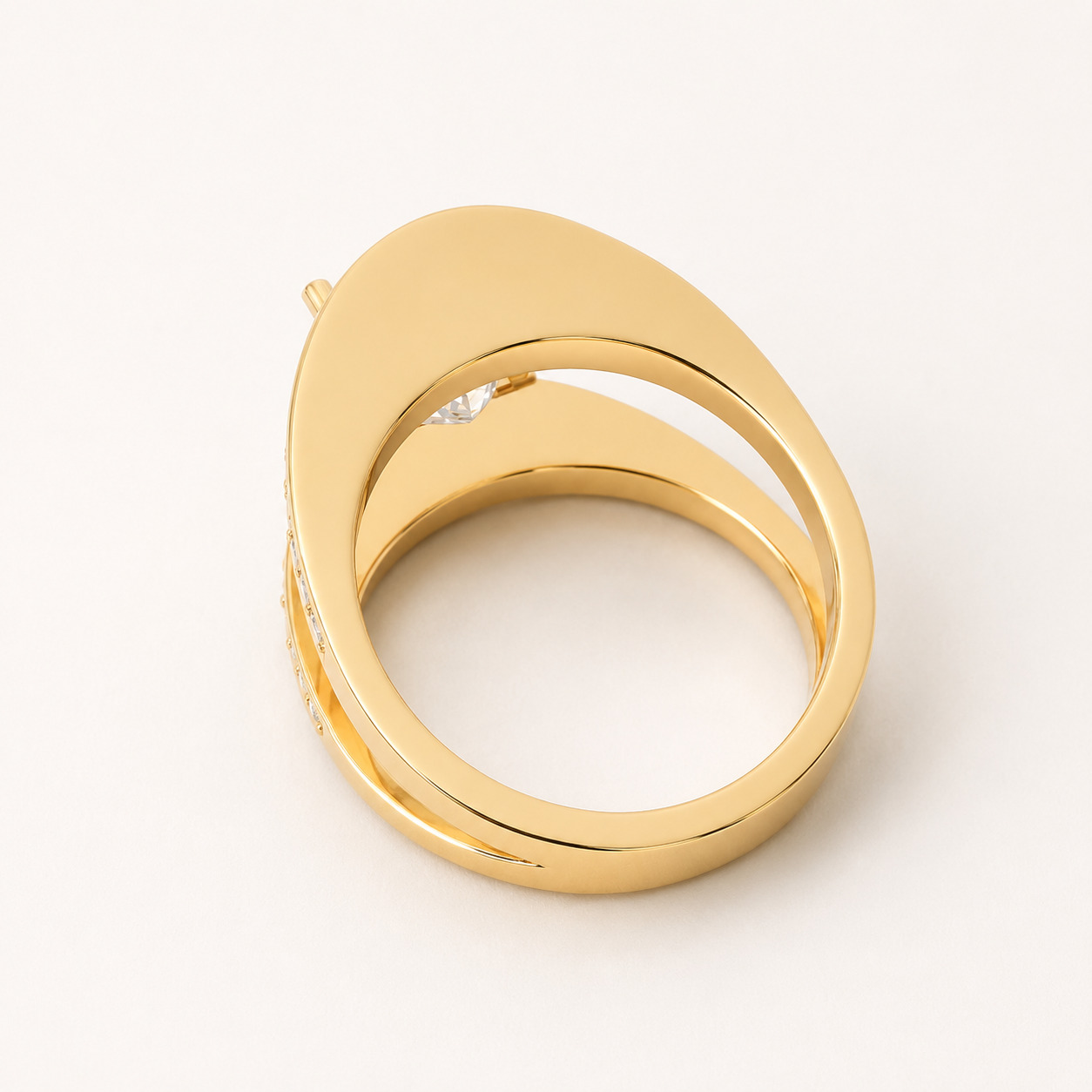 3.67 CT Princess Cut Diamond Ring with Round Accent Diamonds in Yellow, White & Rose Gold - view 2