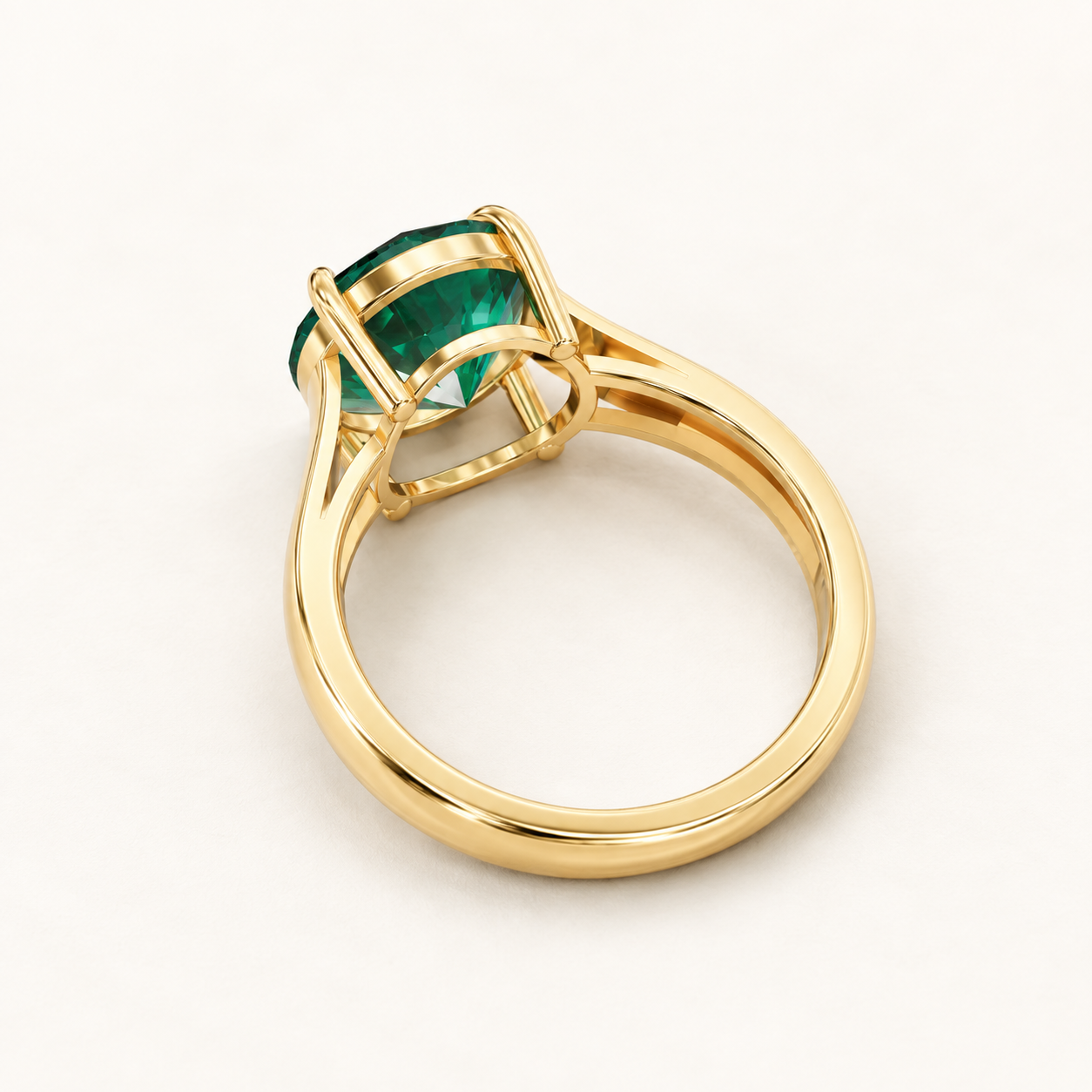 4.50 CT Round Cut Green Gemstone Solitaire Ring in 10K 14K 18K Yellow Gold, White Gold & Rose Gold | Luxury Ring | NyvaaraLuxe - view 2