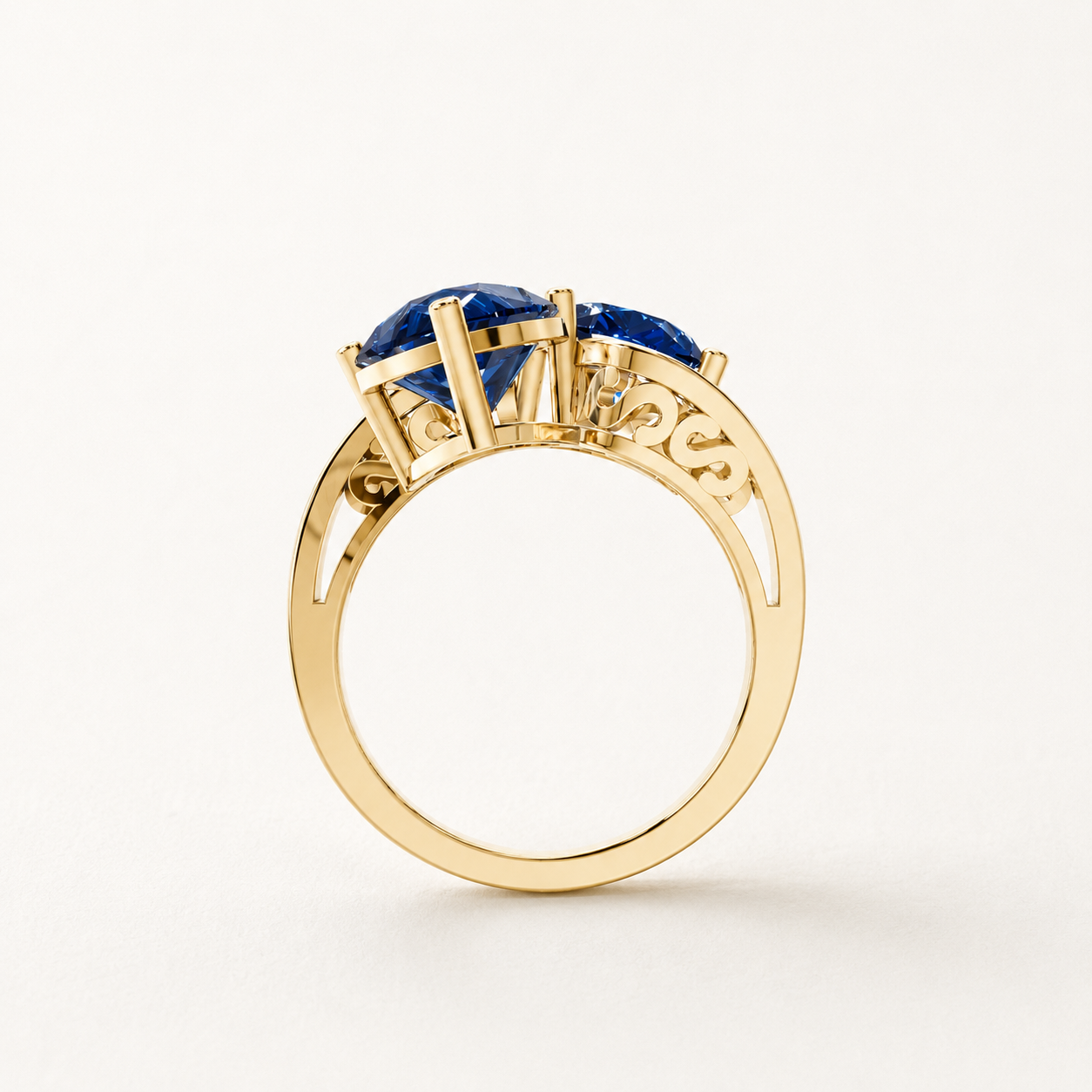 8.00 CT Pear Cut Blue Gemstone Toi et Moi Ring in 10K 14K 18K Yellow Gold, White Gold & Rose Gold | Luxury Statement Ring | NyvaaraLuxe - view 2